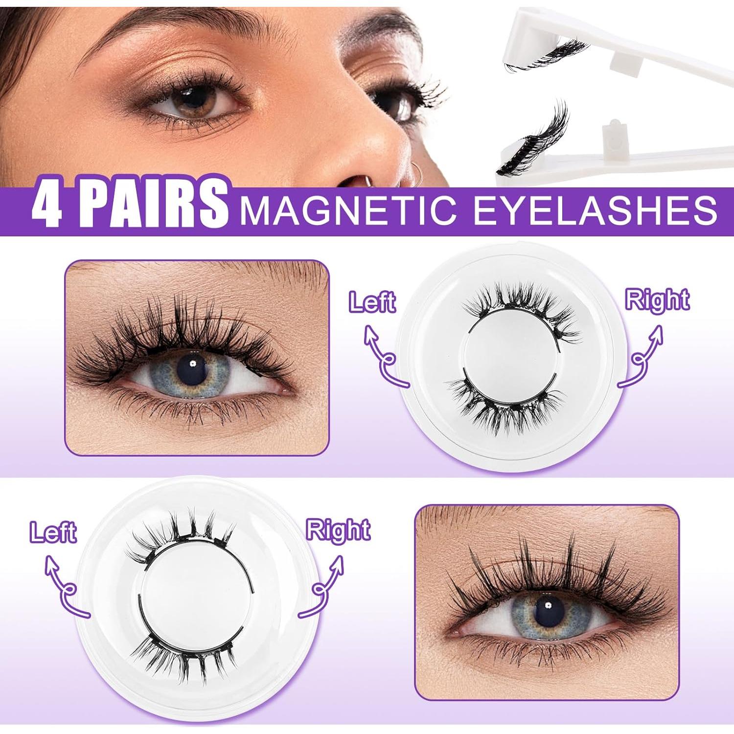 Kit de Pestañas Magnéticas WENDY LASHES - 4 Pares Naturales