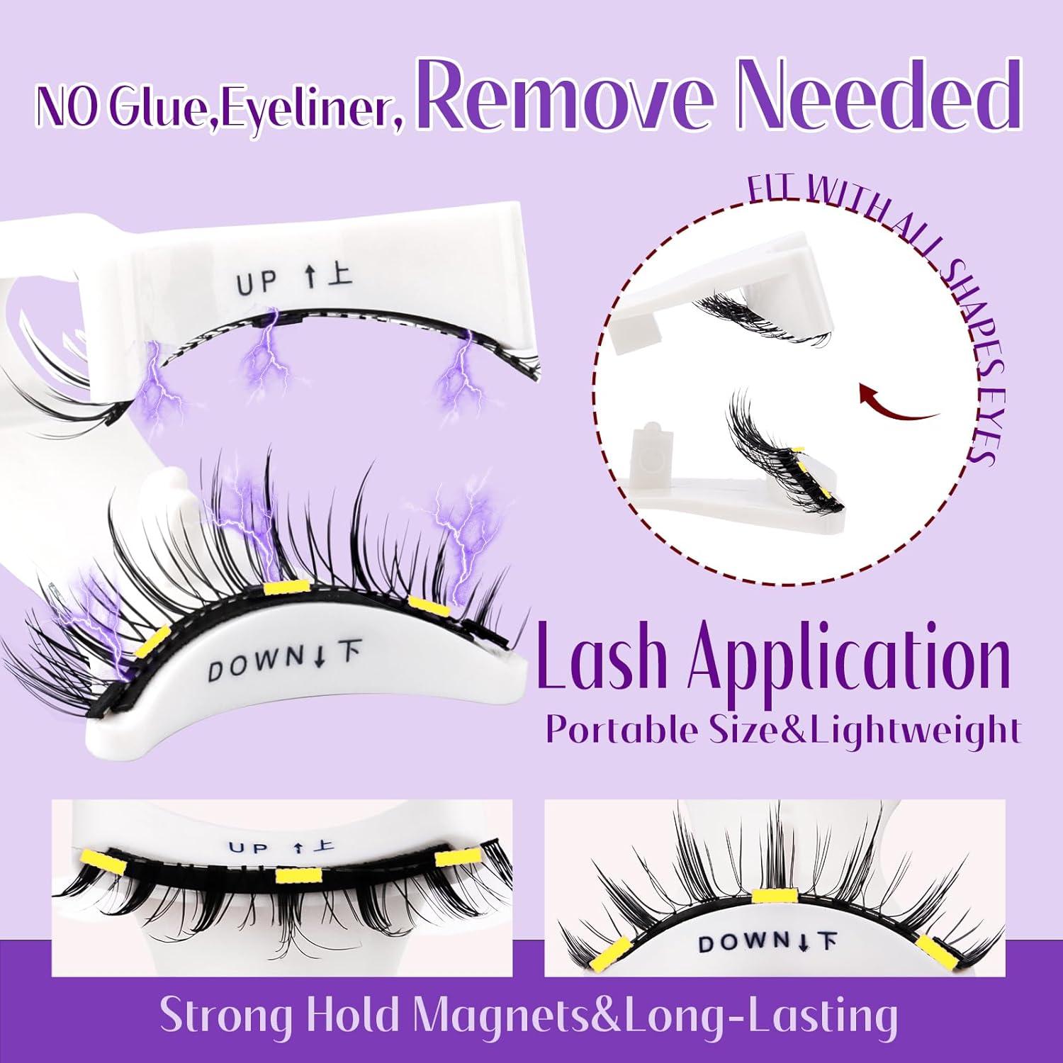 Kit de Pestañas Magnéticas WENDY LASHES - 4 Pares Naturales