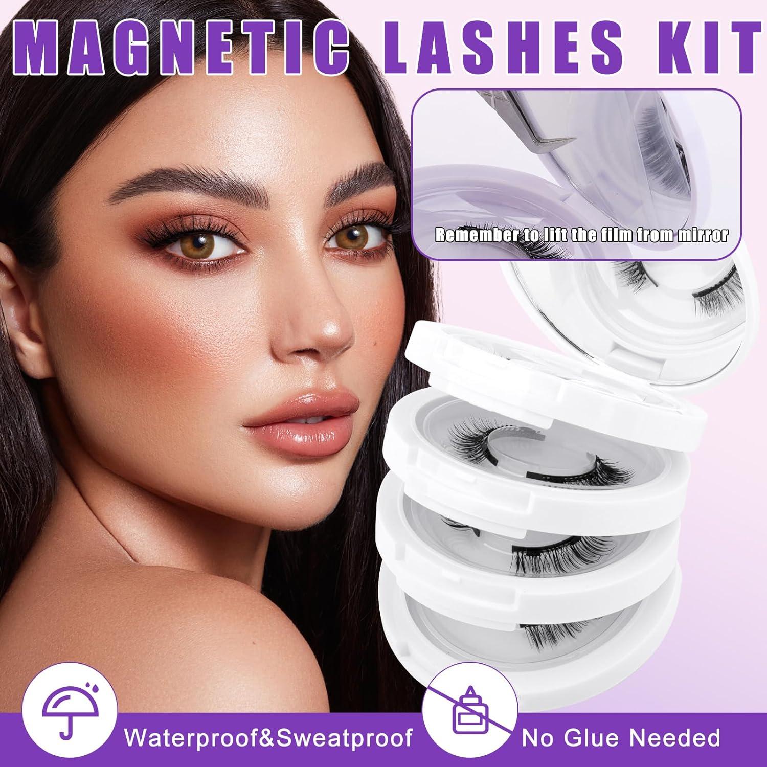 Kit de Pestañas Magnéticas WENDY LASHES - 4 Pares Naturales