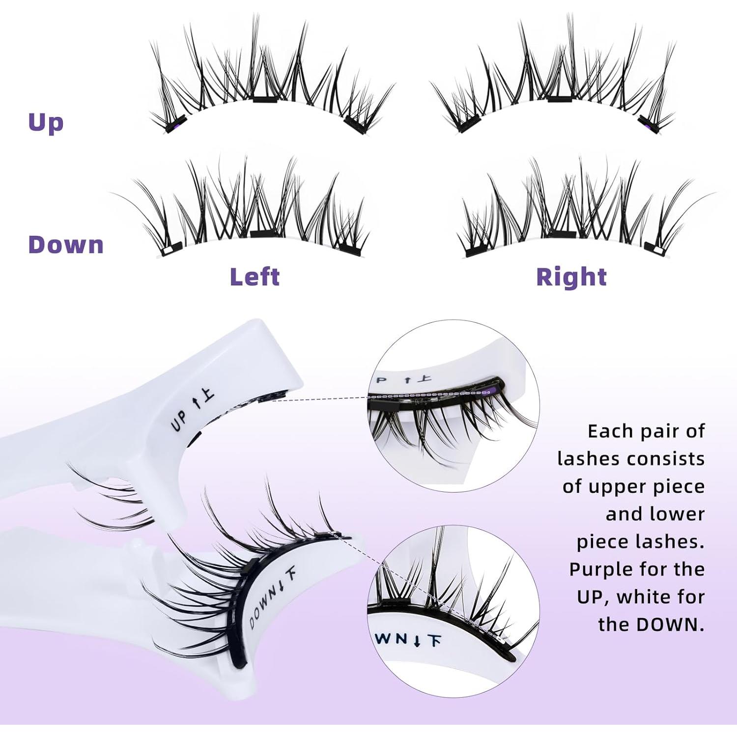 Kit de Pestañas Magnéticas B&Qaugen 2 Pares con Aplicador