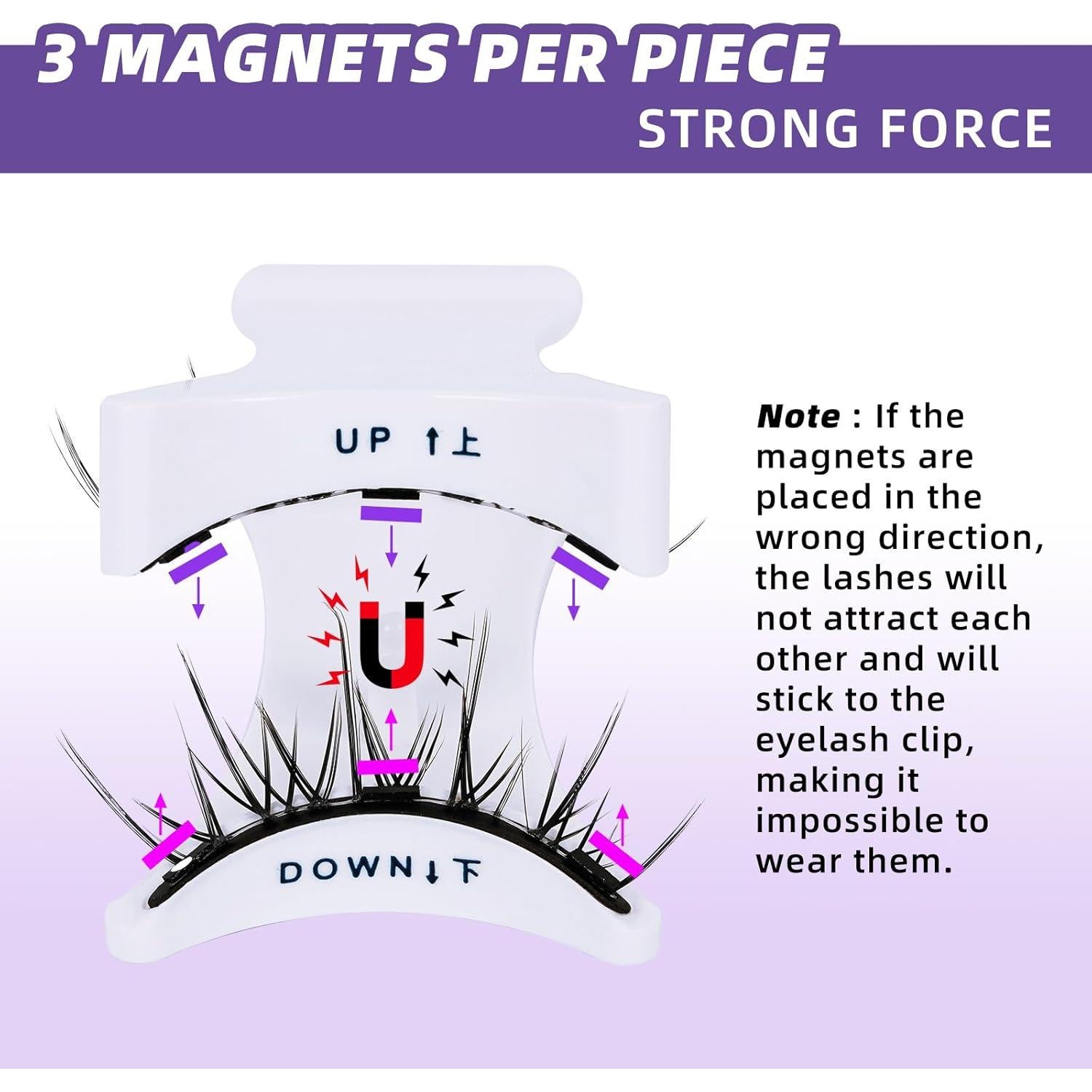 Kit de Pestañas Magnéticas B&Qaugen 2 Pares con Aplicador