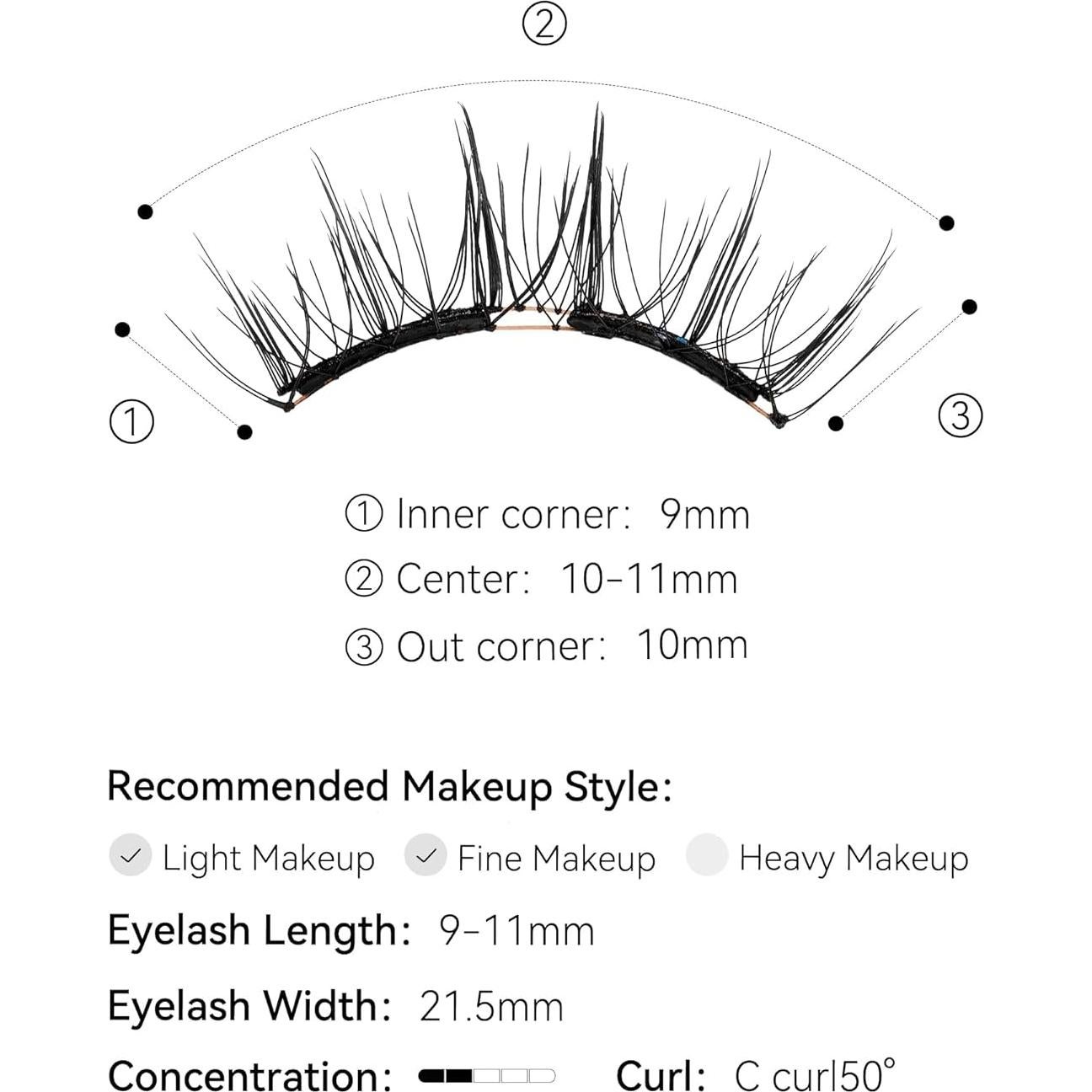 Pestañas Magnéticas WOSADO No.14 Negro Helado Reutilizables