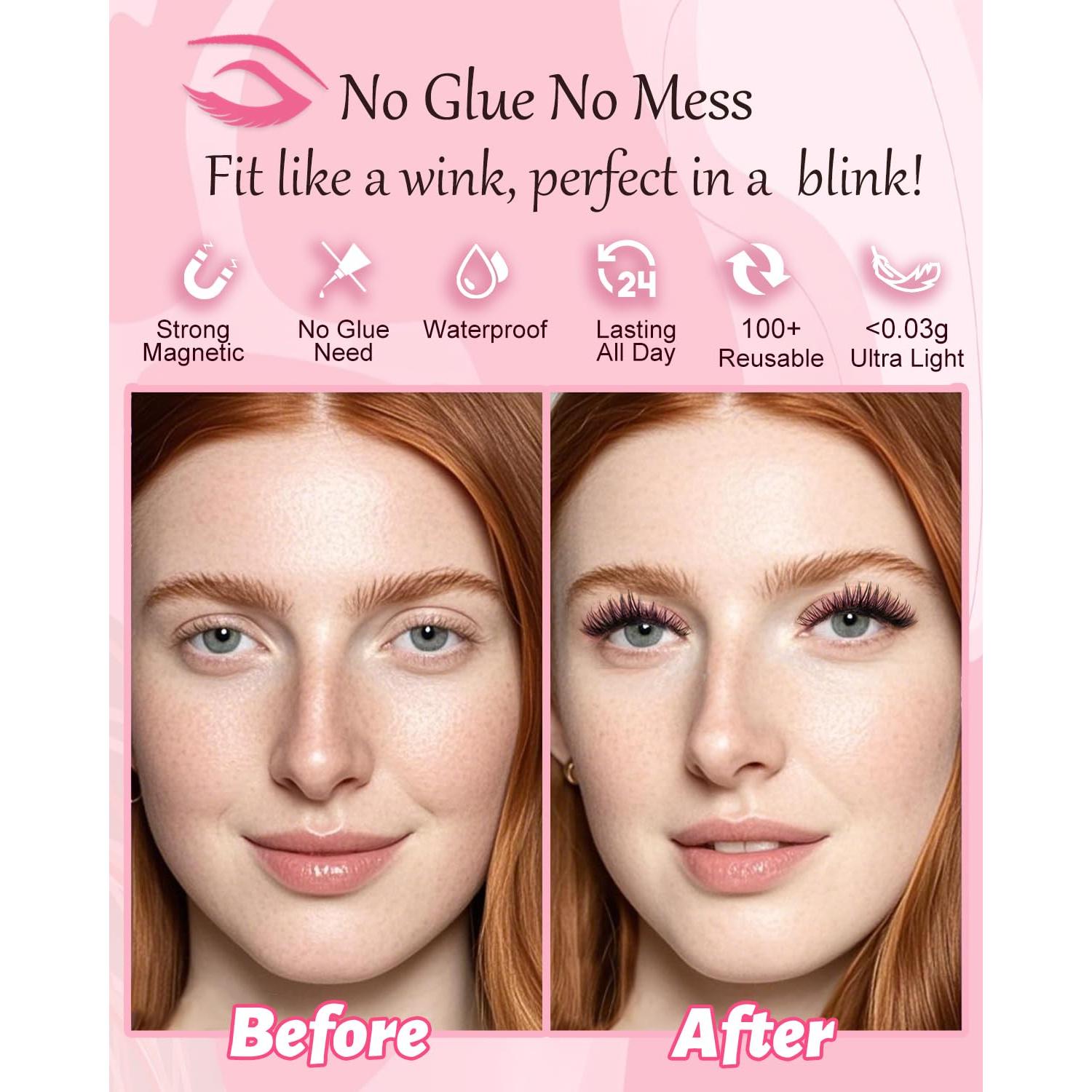 Pestañas Magnéticas Geecent Ojos de Gato Reutilizables 2 Pares