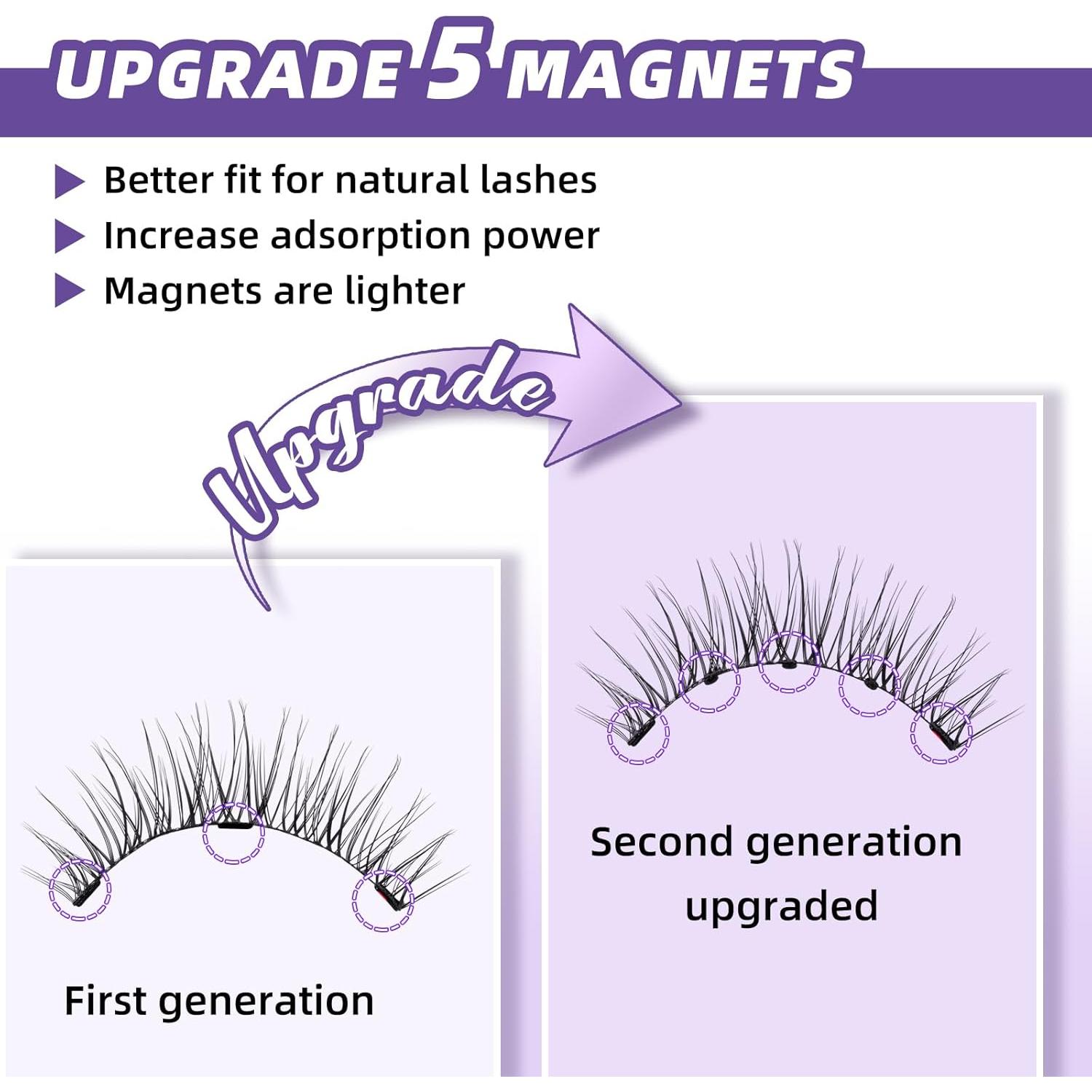 Pestañas Magnéticas B&Qaugen Reutilizables Kit Natural 1 Par