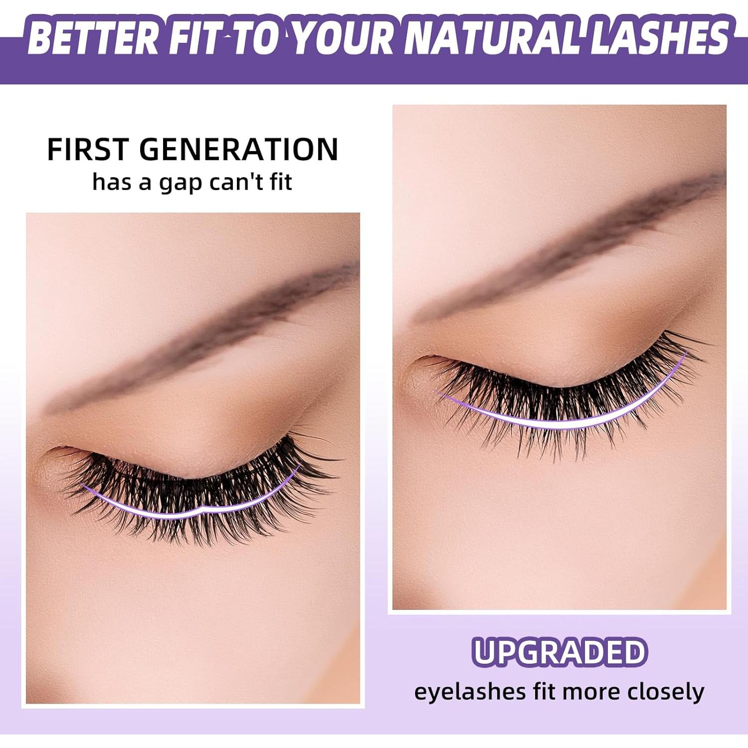 Pestañas Magnéticas B&Qaugen Reutilizables Kit Natural 1 Par