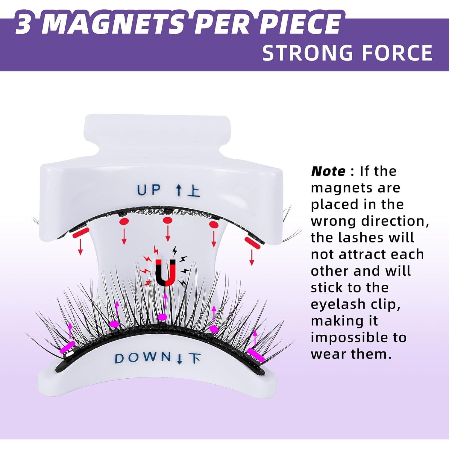 Pestañas Magnéticas B&Qaugen Reutilizables Kit Natural 1 Par