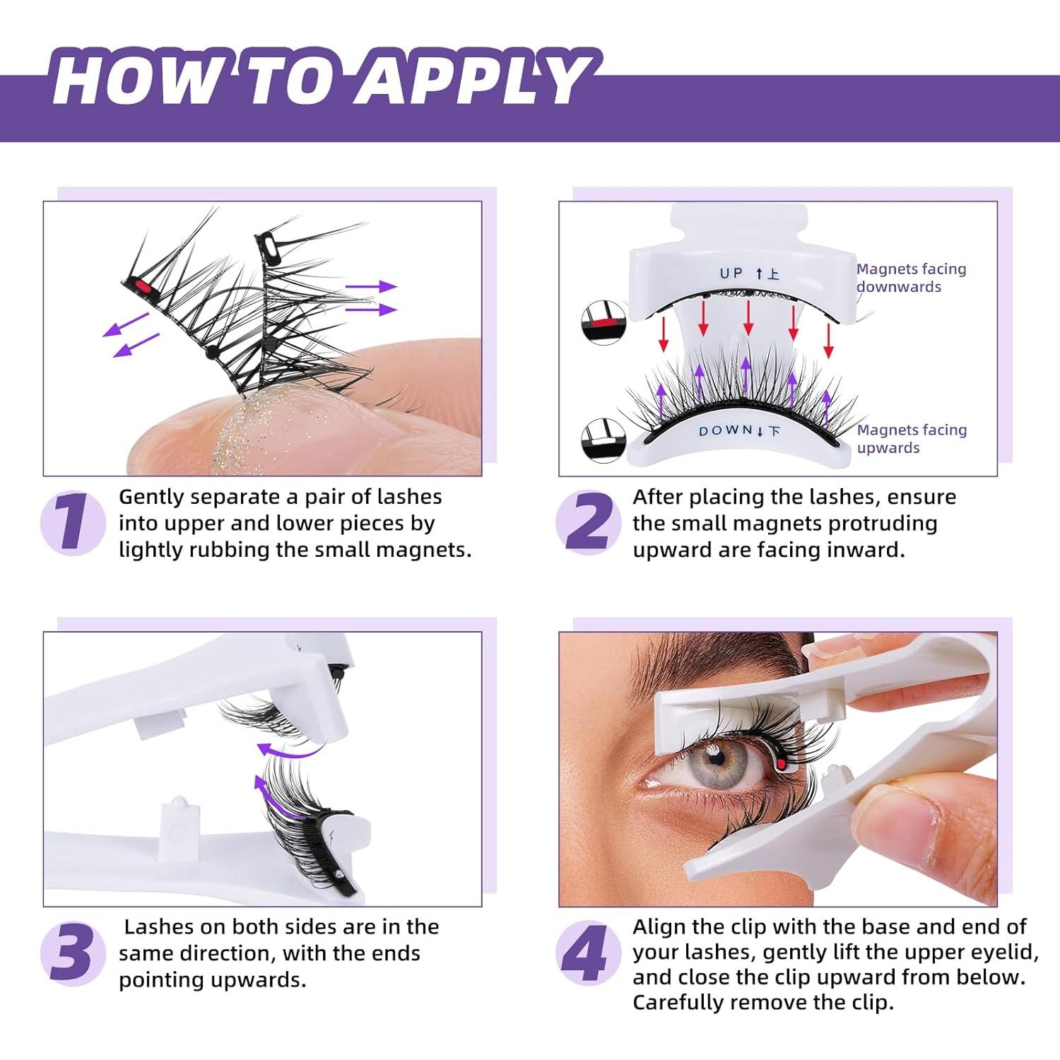 Pestañas Magnéticas B&Qaugen Reutilizables Kit Natural 1 Par