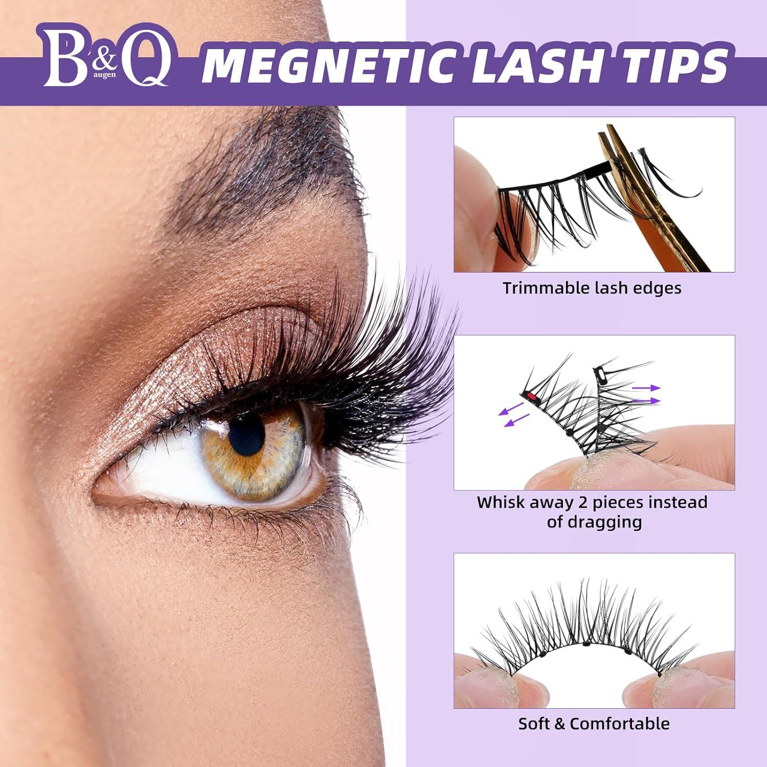 Pestañas Magnéticas B&Qaugen Reutilizables Kit Natural 1 Par