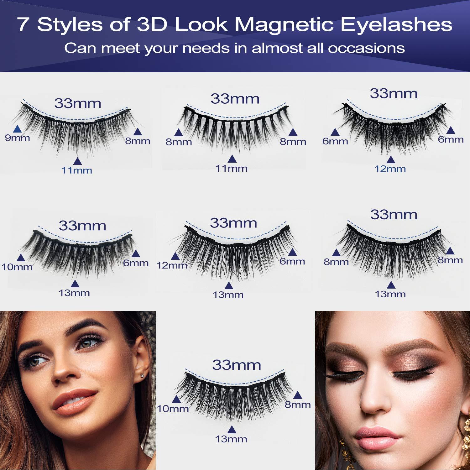 Kit de Pestañas Magnéticas 7C SEVENCROWN con Delineador