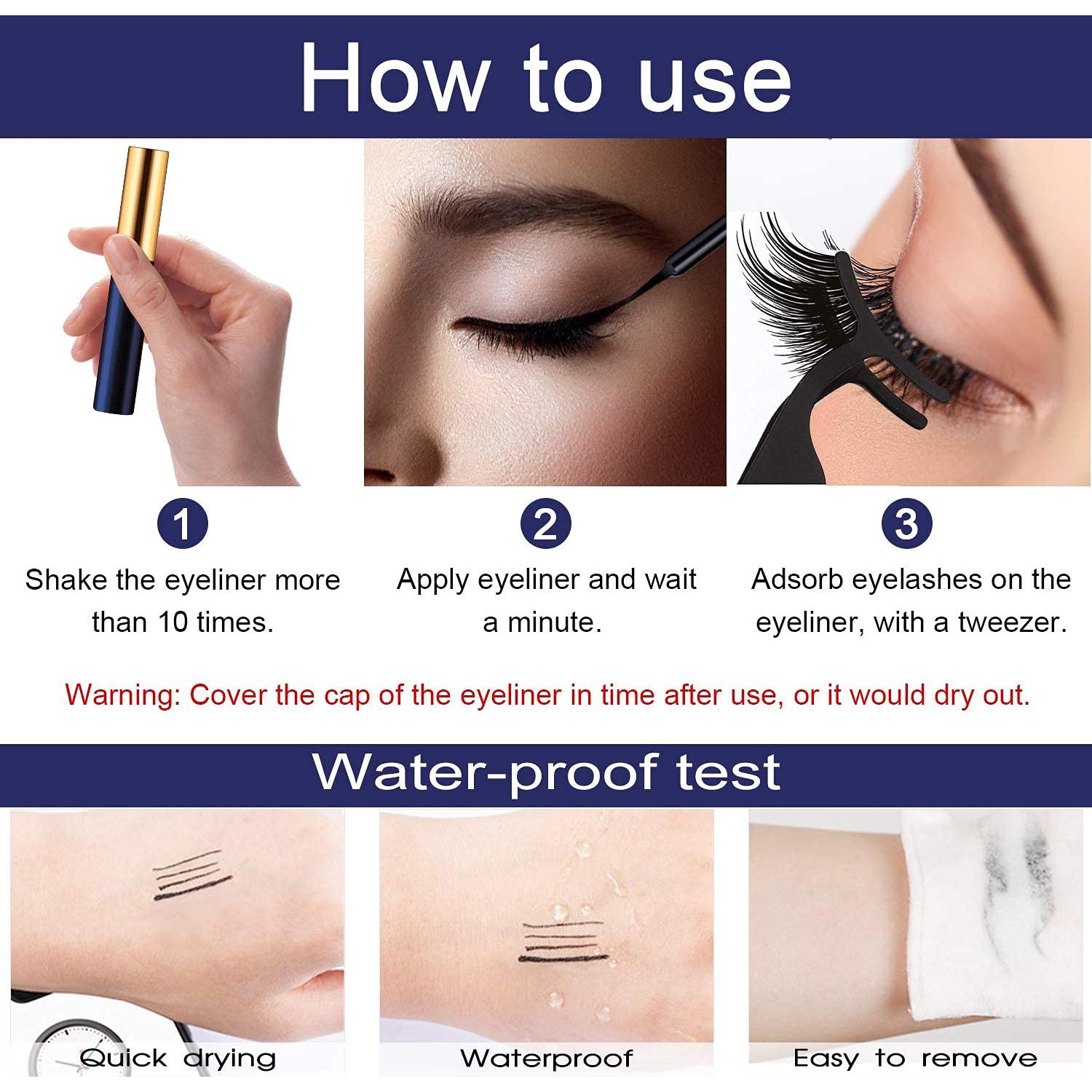 Kit de Pestañas Magnéticas 7C SEVENCROWN con Delineador