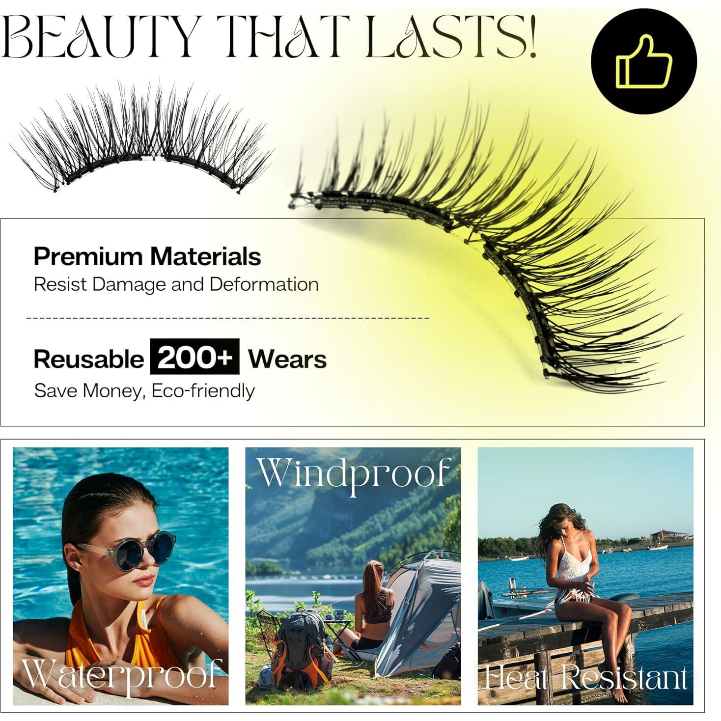 Pestañas Magnéticas CALAILIS Reutilizables con Aplicador 14x8.3cm