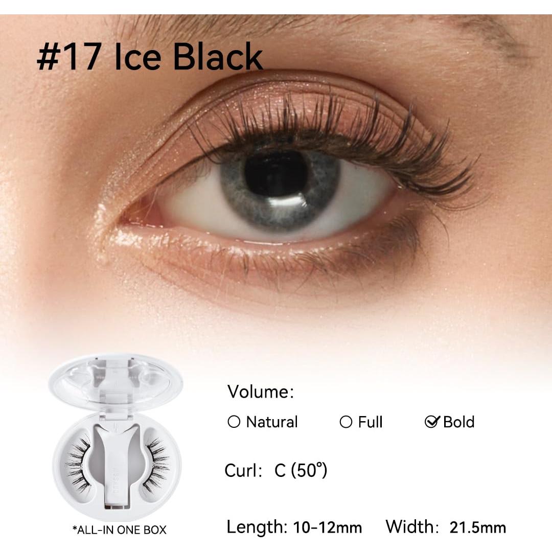 Pestañas Magnéticas WOSADO Negro Hielo Reutilizables 21.5mm