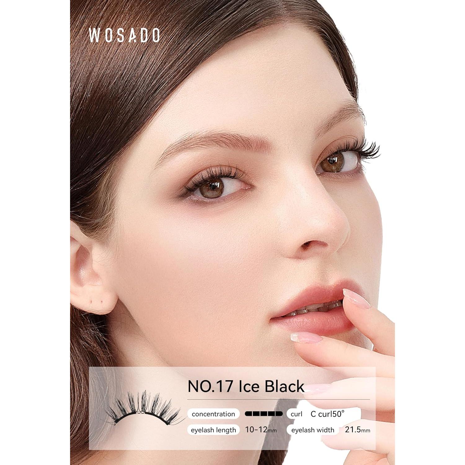 Pestañas Magnéticas WOSADO Negro Hielo Reutilizables 21.5mm