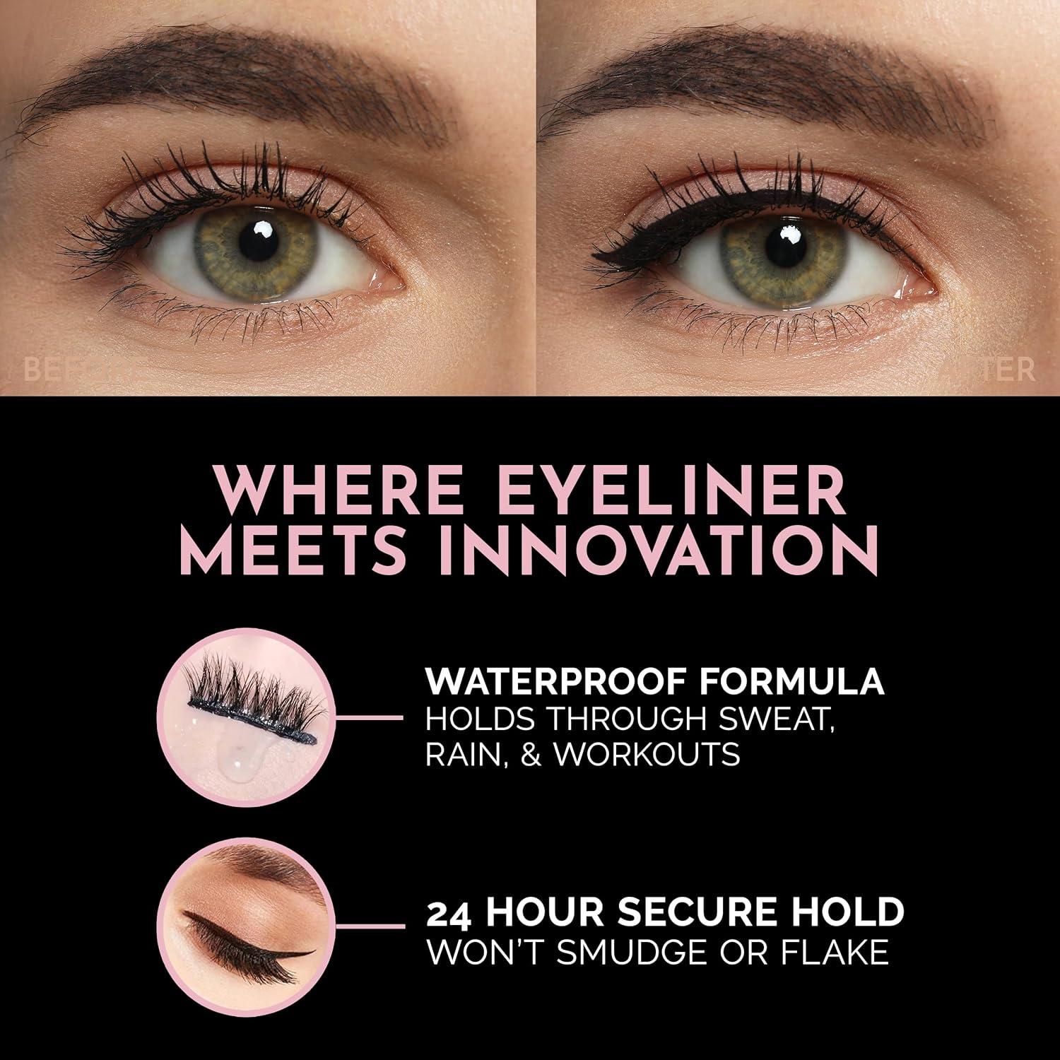 Eyeliner Magnético Negro Luxillia - Impermeable y Resistente a Manchas, Paquete de 2