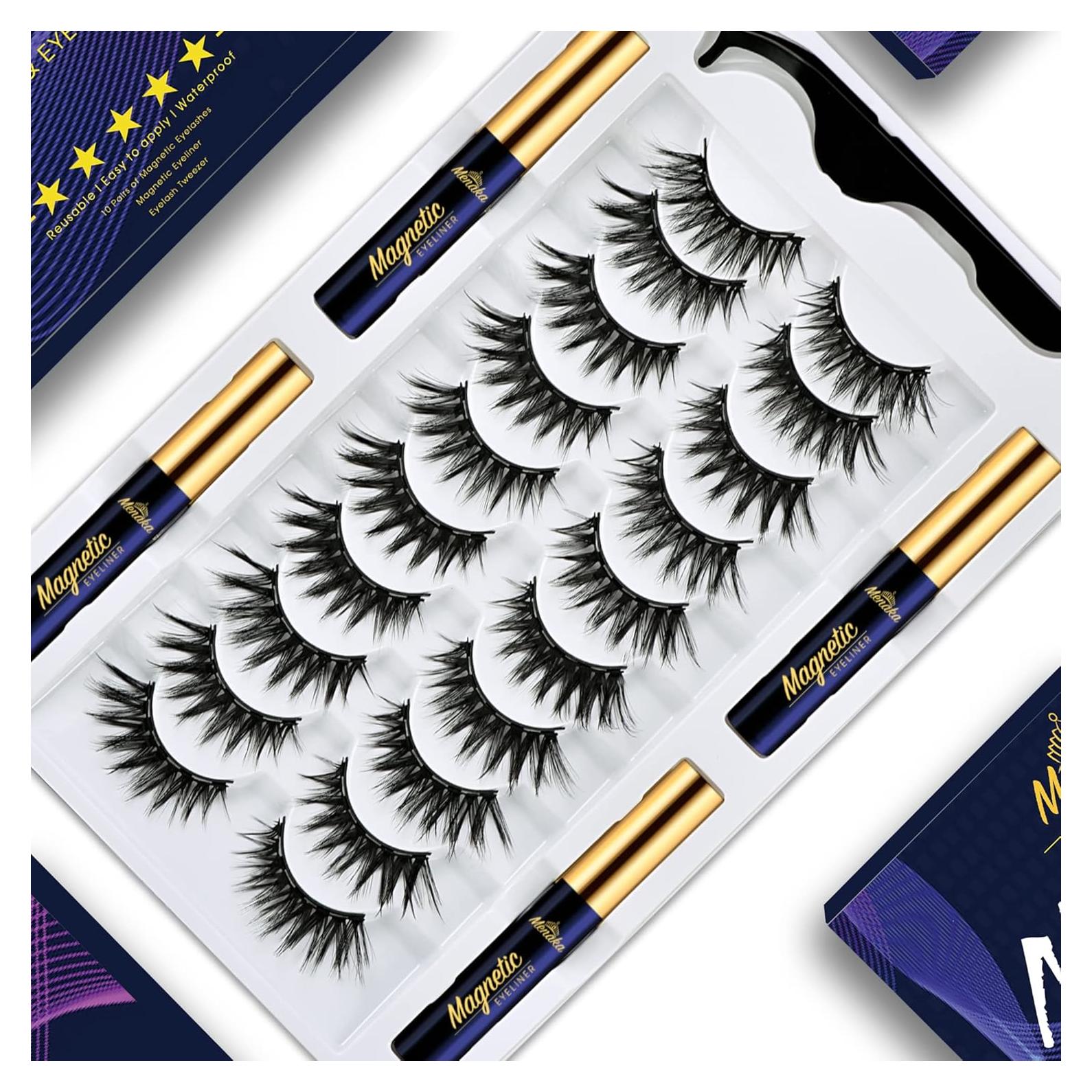 Pestañas Magnéticas Menaka 5D Ojos de Gato - 10 Pares Reutilizables