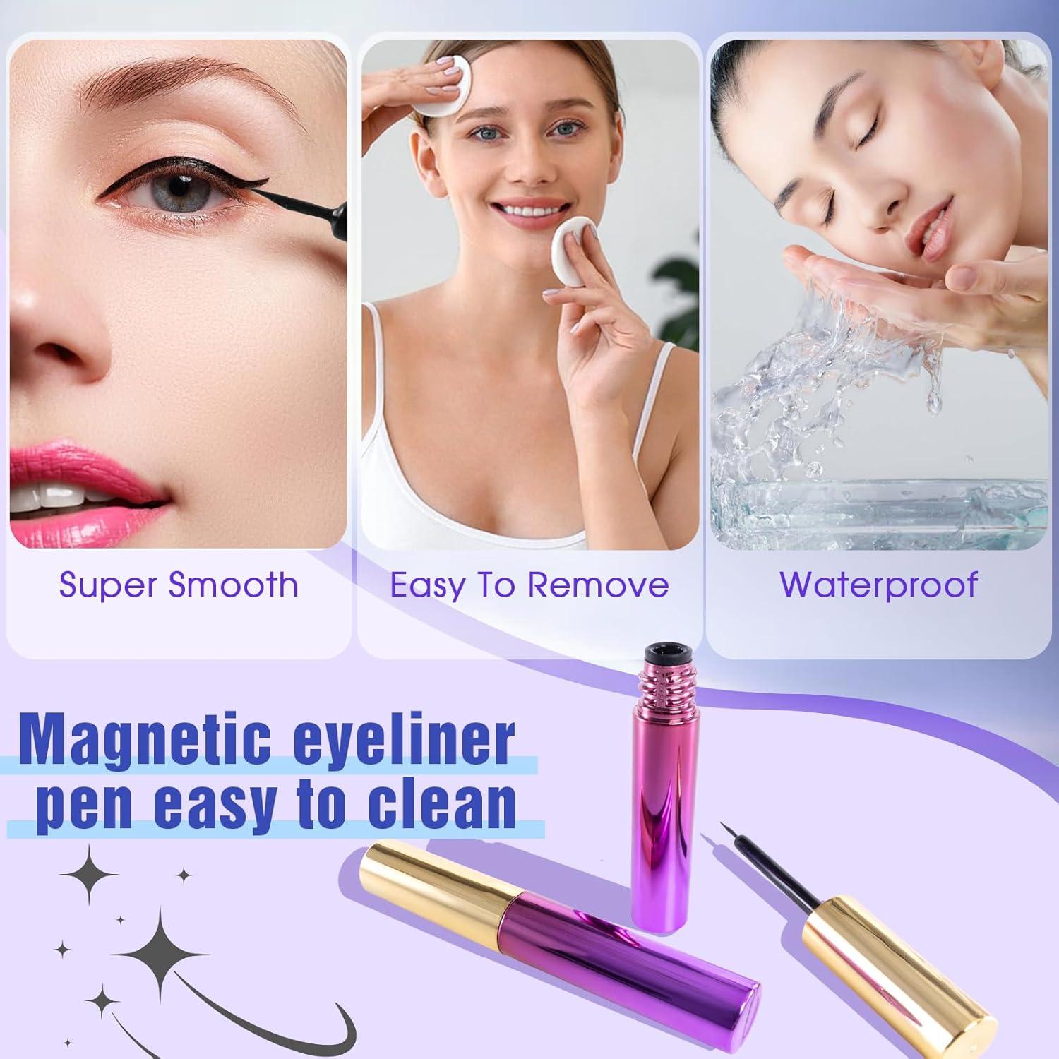 6 Pairs Pestañas Magnéticas Houldhowd Reutilizables Naturales