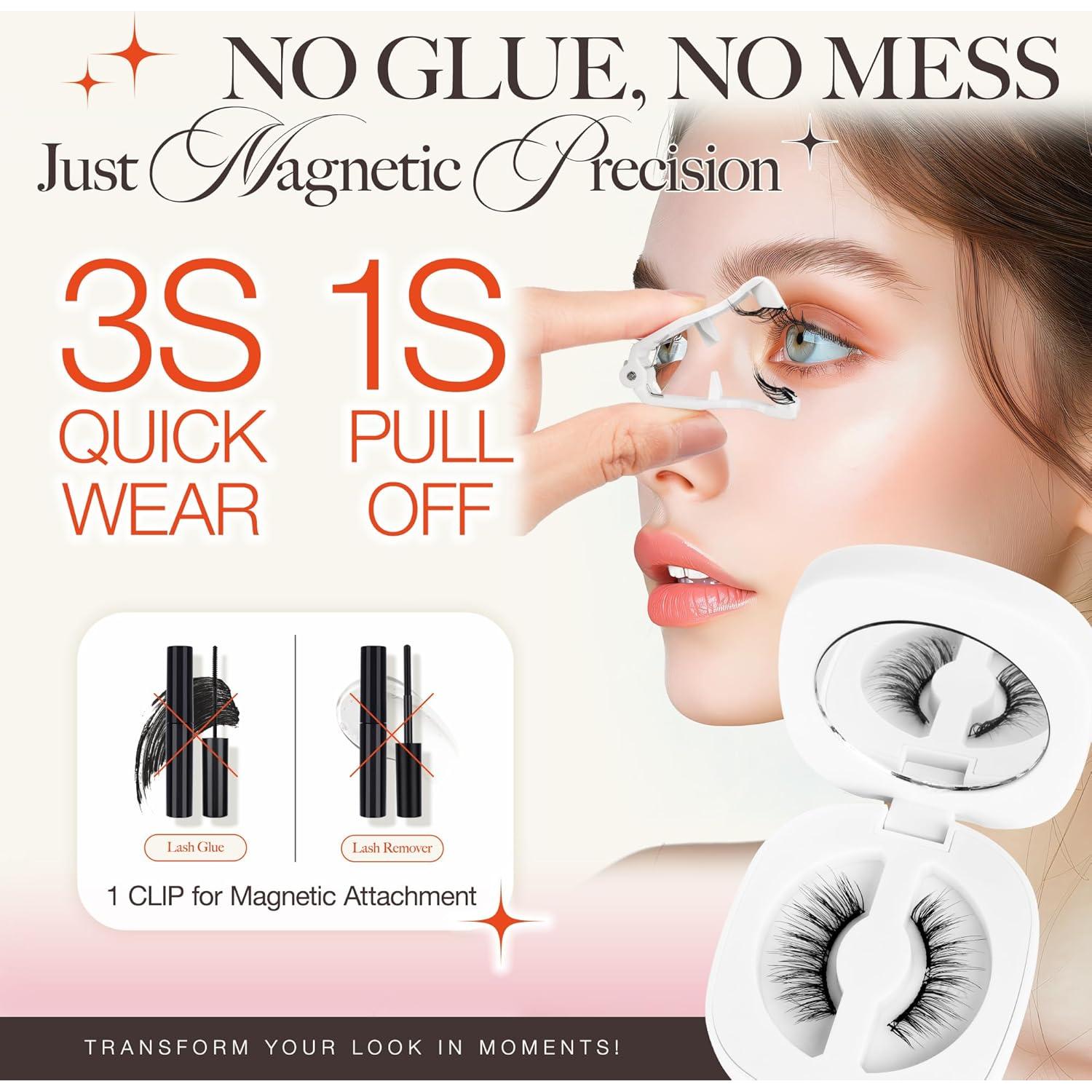 Pestañas Magnéticas LASHVIEW M01 Reutilizables Naturales