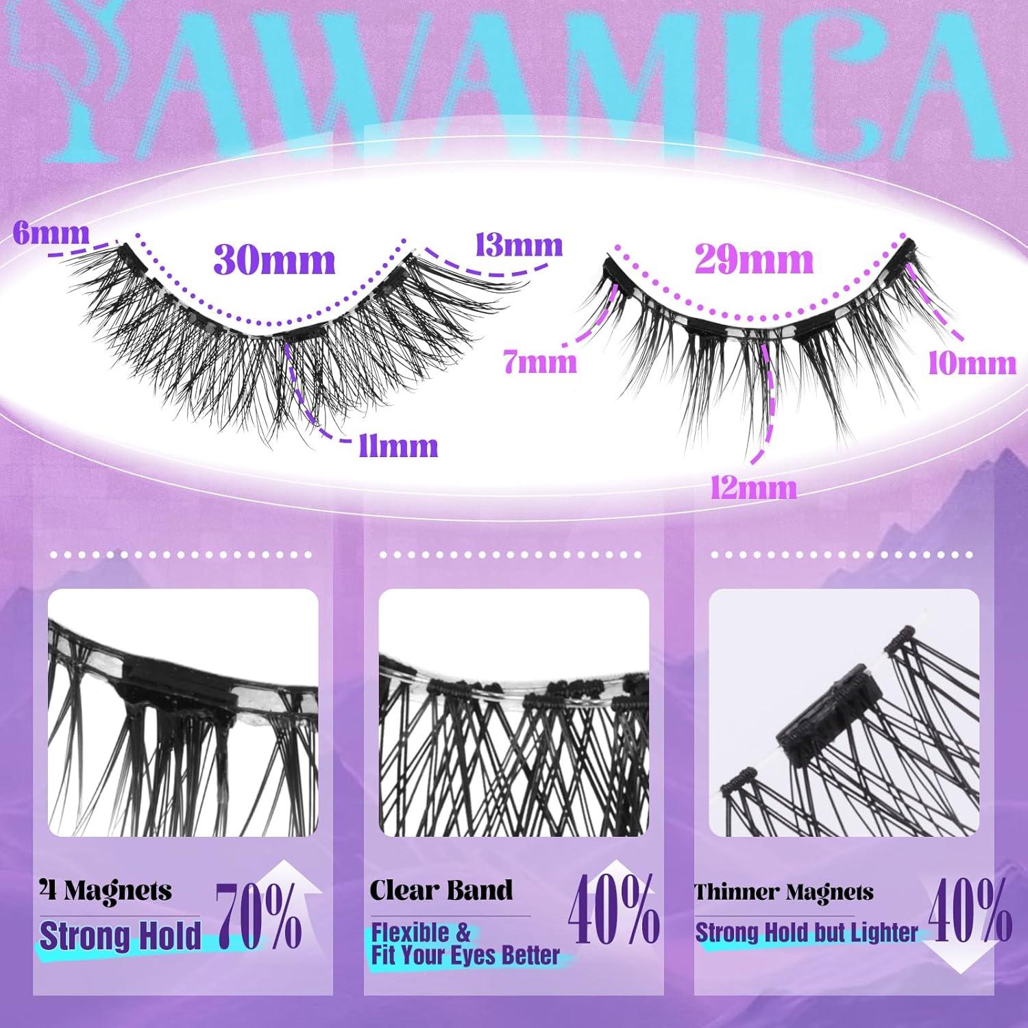 Pestañas Magnéticas Reutilizables Yawamica - 2 Estilos Naturales