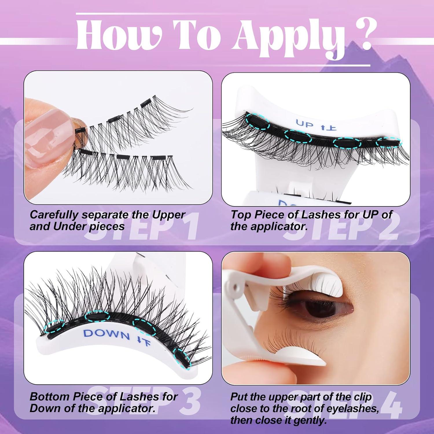 Pestañas Magnéticas Reutilizables Yawamica - 2 Estilos Naturales