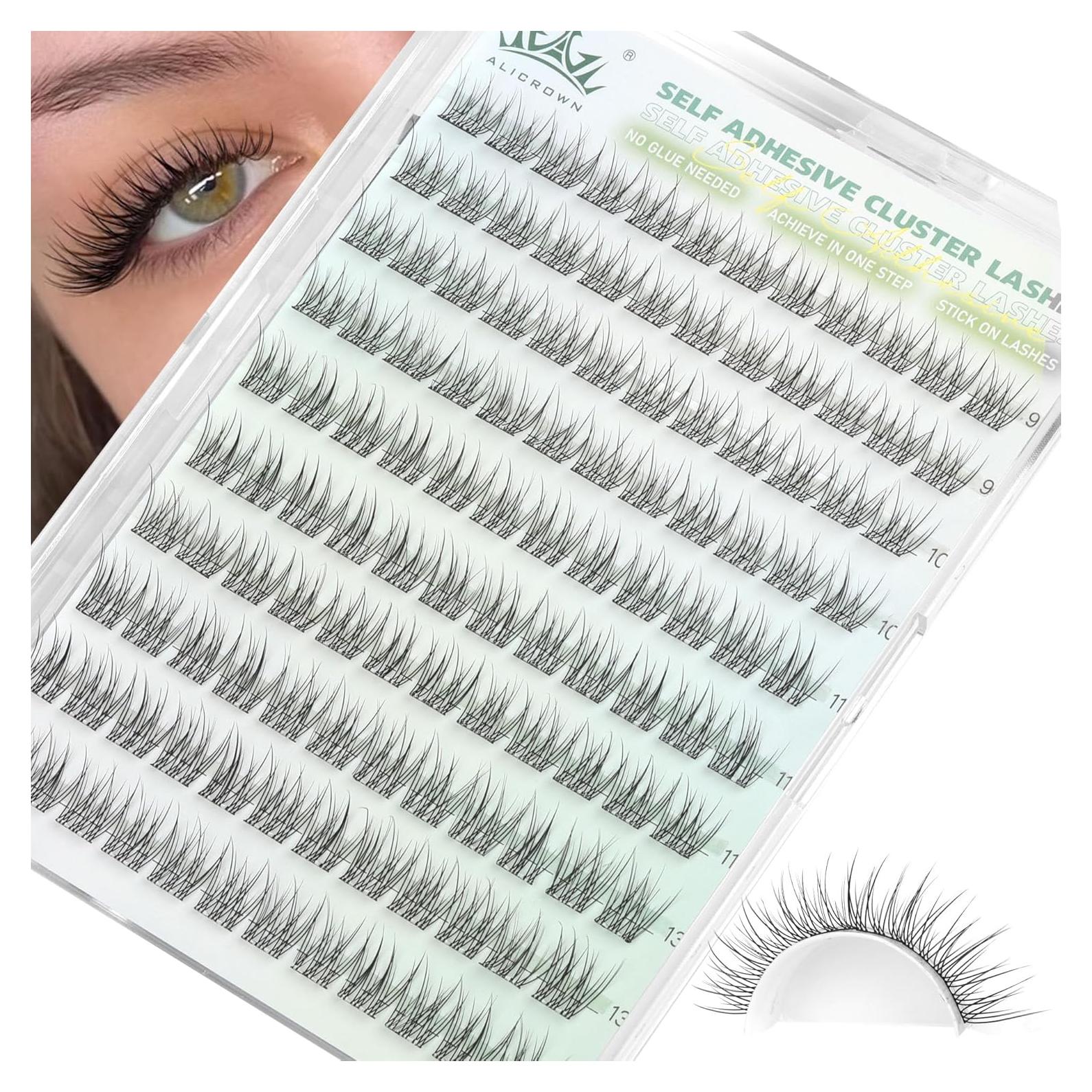 Grupos de Pestañas Autoadhesivas ALICROWN 120Pcs Multi-Largo