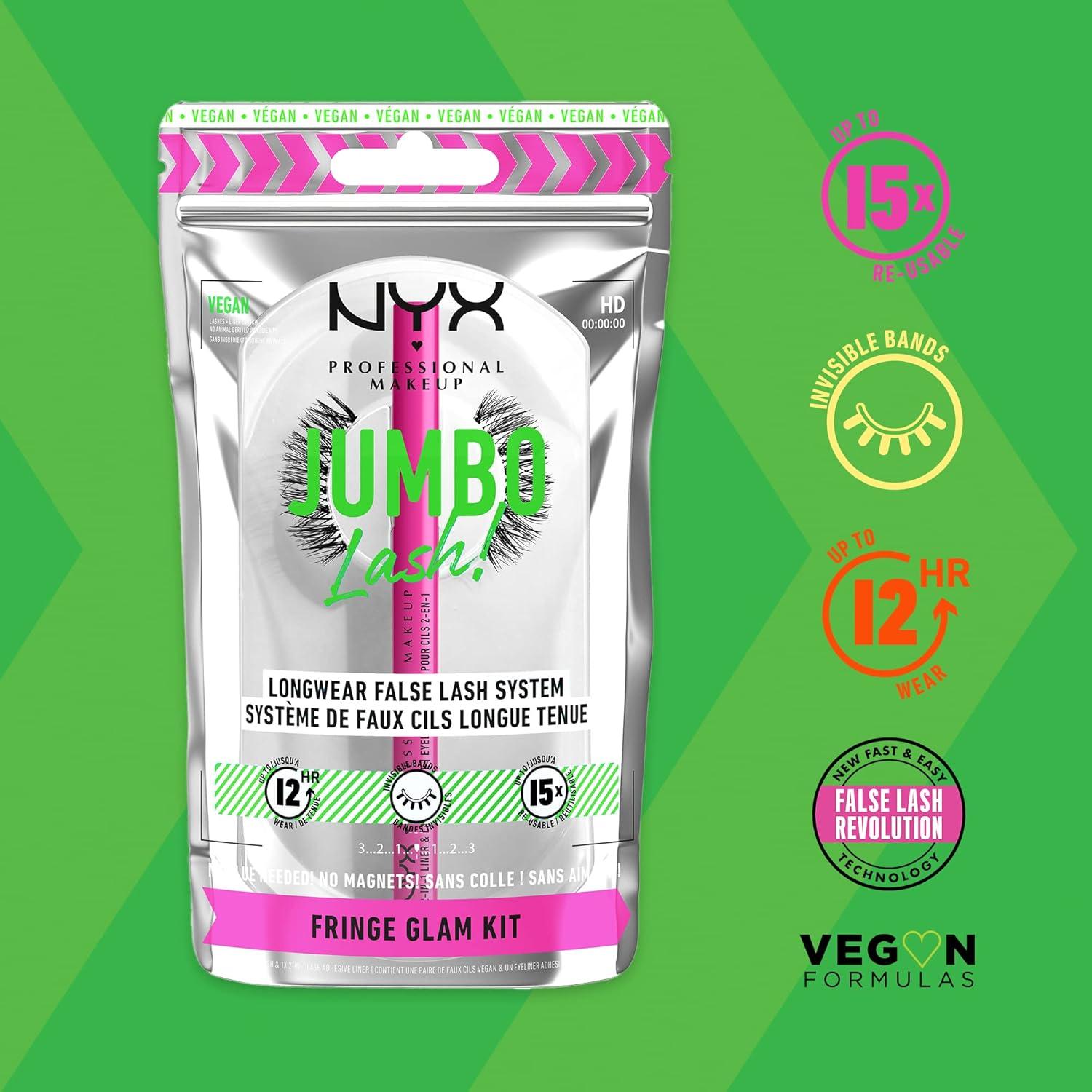 Kit de Pestañas Postizas Veganas NYX Jumbo Lash! Fringe Glam