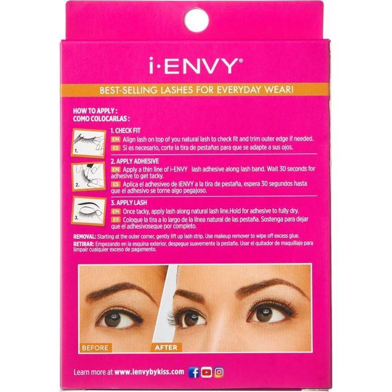 Pestañas Postizas KISS iENVY Au Naturale 5 Pares 100% Cabello Humano