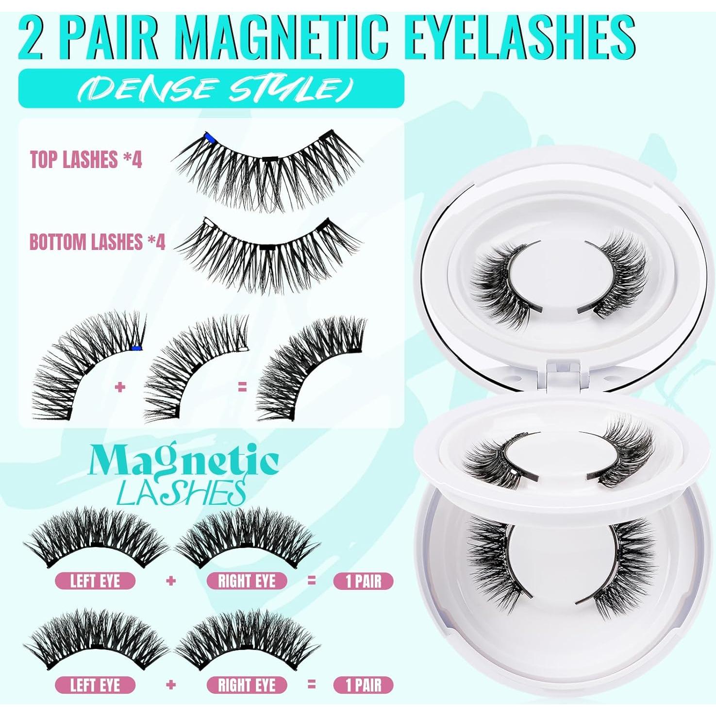 Kit de Pestañas Magnéticas AMZGIRL - 2 Pares Reutilizables