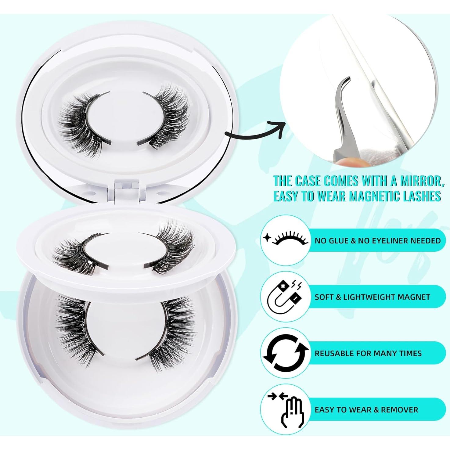 Kit de Pestañas Magnéticas AMZGIRL - 2 Pares Reutilizables