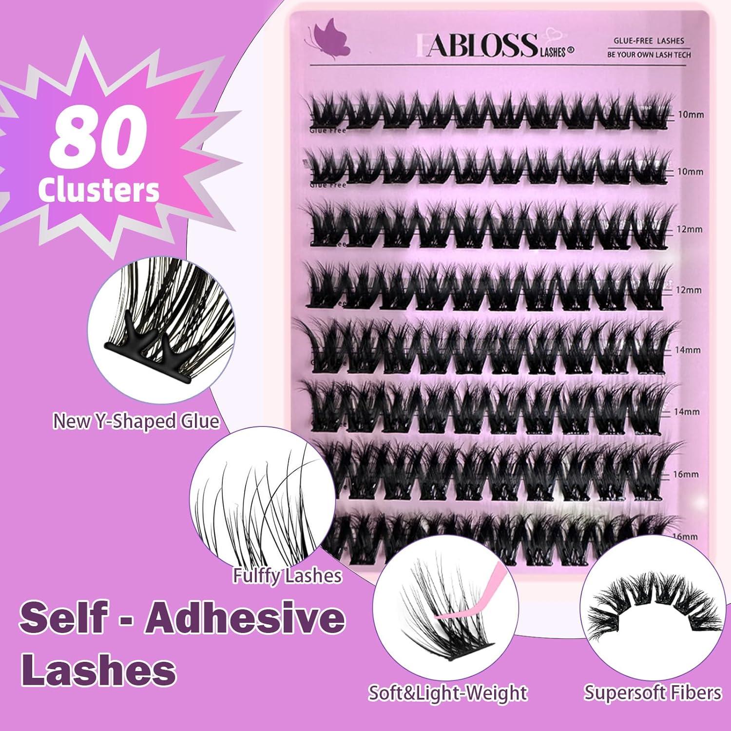 Kit de Pestañas Autoadhesivas Fablosslashes 80 Pcs Reutilizables
