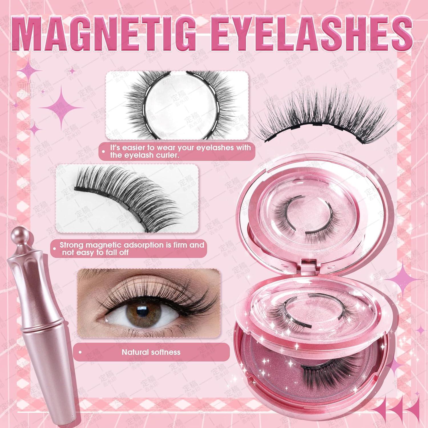 5 Pestañas Magnéticas Reutilizables Houldhowd con Espejo y Delineador