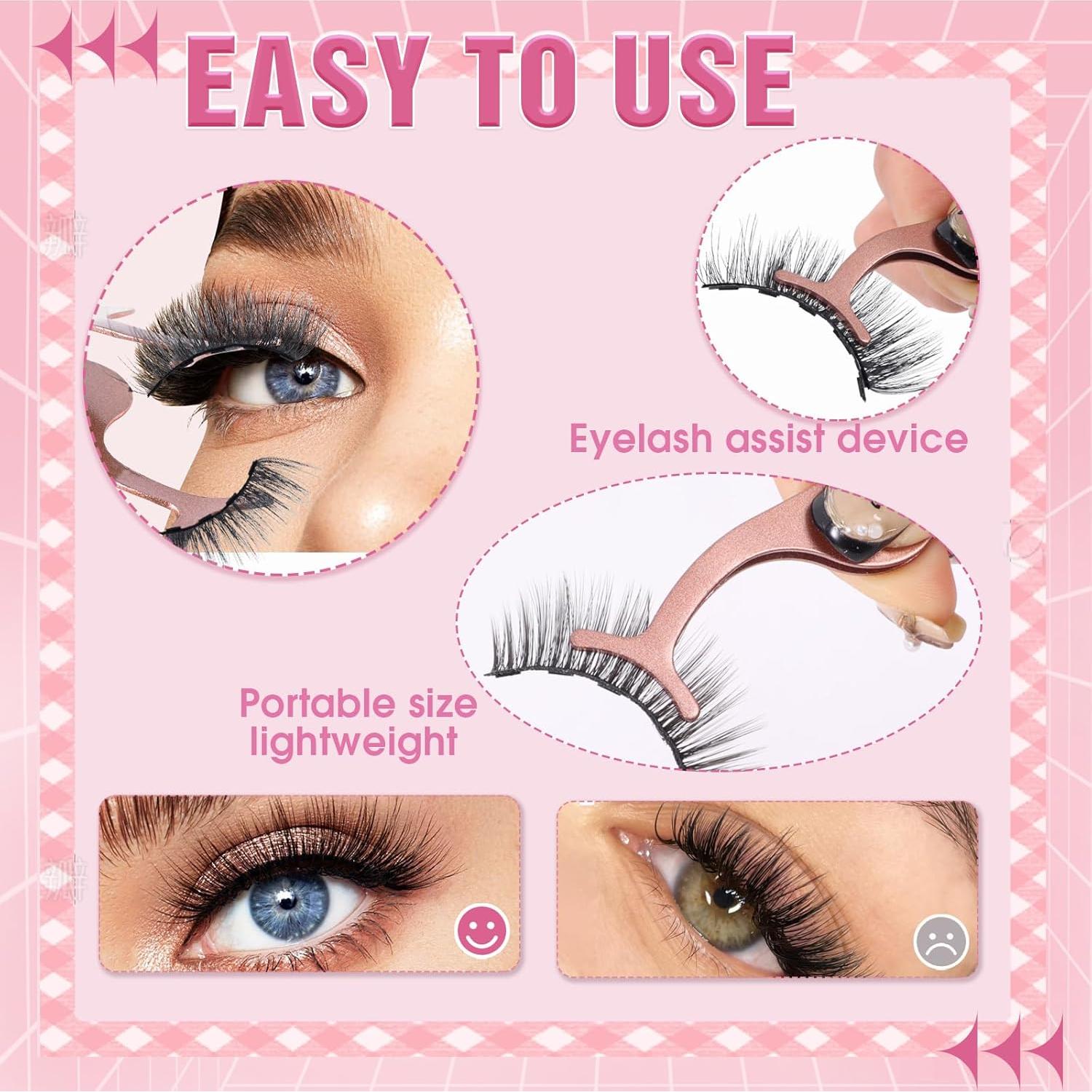 5 Pestañas Magnéticas Reutilizables Houldhowd con Espejo y Delineador