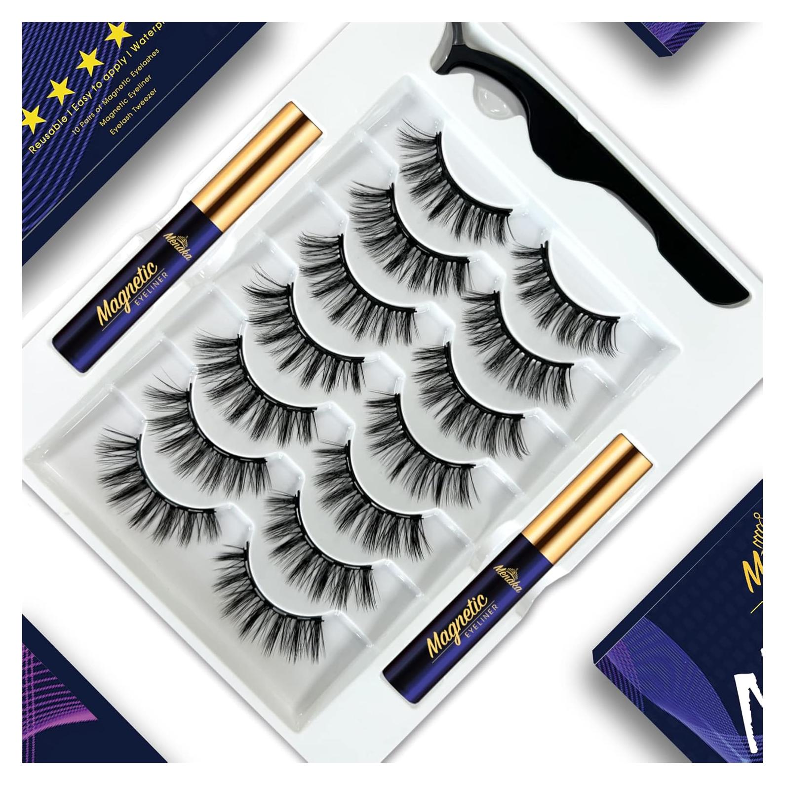 Pestañas Magnéticas Menaka - Kit Ojos de Gato 3D - 7 Pares