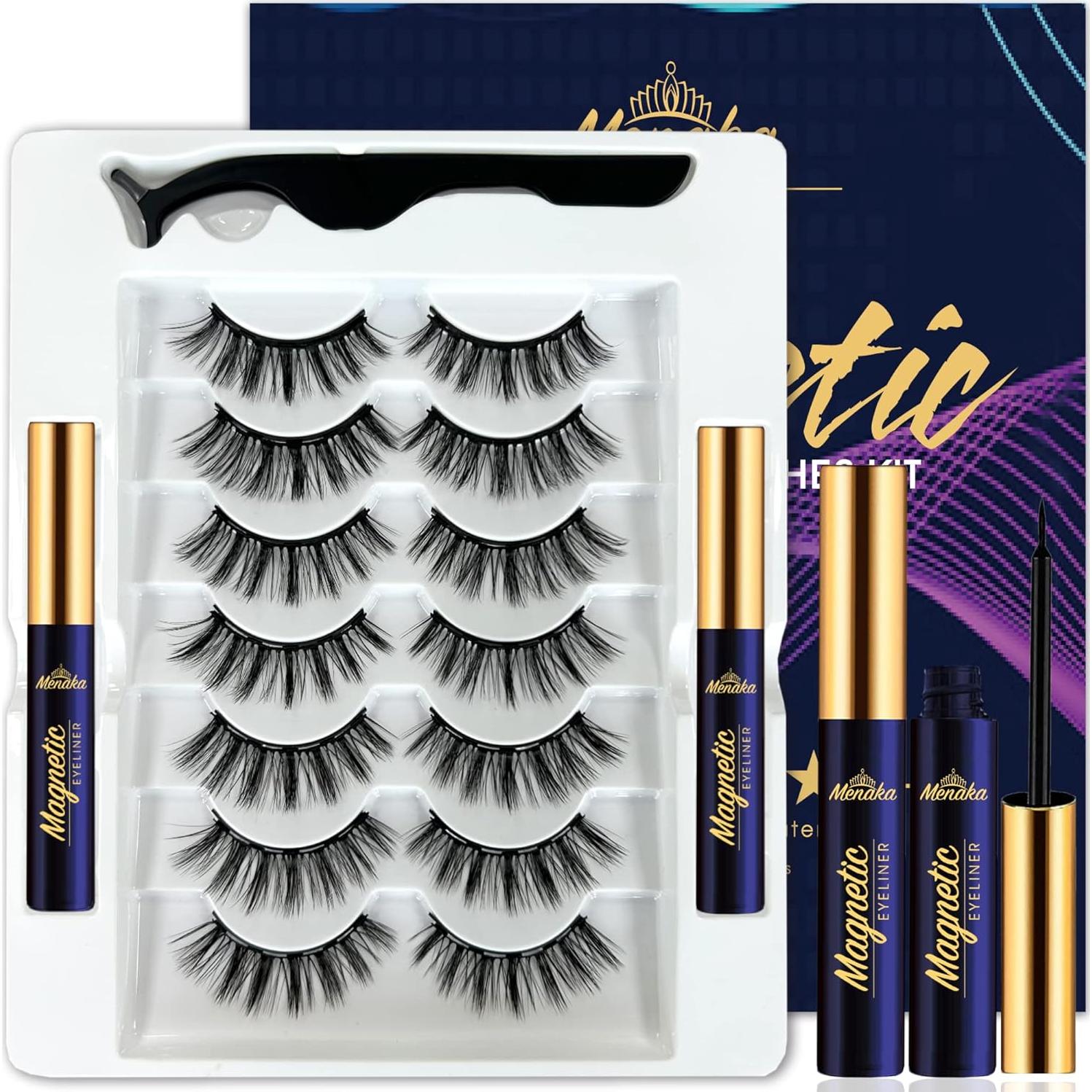 Pestañas Magnéticas Menaka - Kit Ojos de Gato 3D - 7 Pares