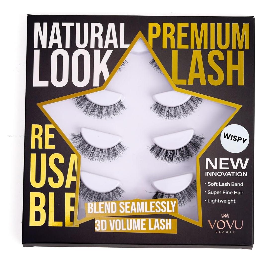 Pestañas Postizas VOVU Naturales - Banda Invisible y Ligeras