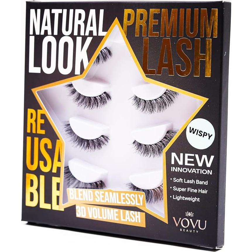 Pestañas Postizas VOVU Naturales - Banda Invisible y Ligeras