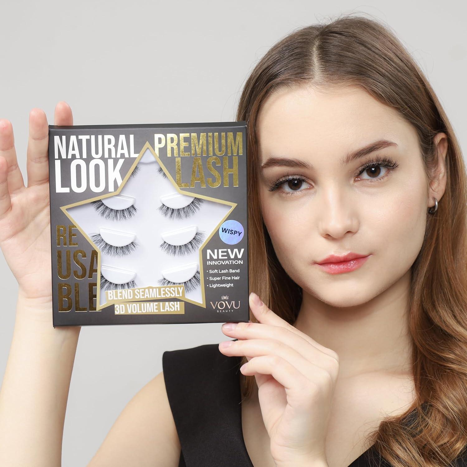 Pestañas Postizas VOVU Naturales - Banda Invisible y Ligeras