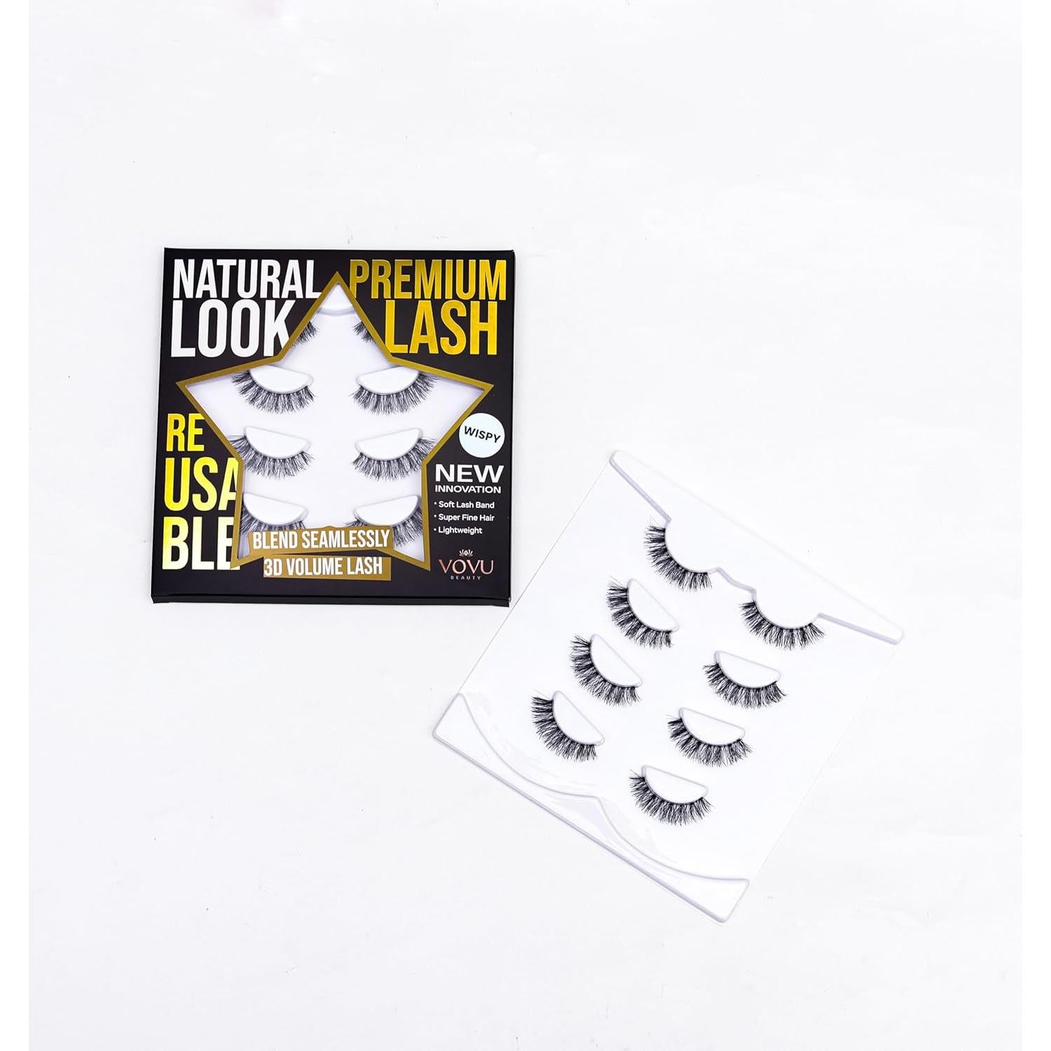 Pestañas Postizas VOVU Naturales - Banda Invisible y Ligeras