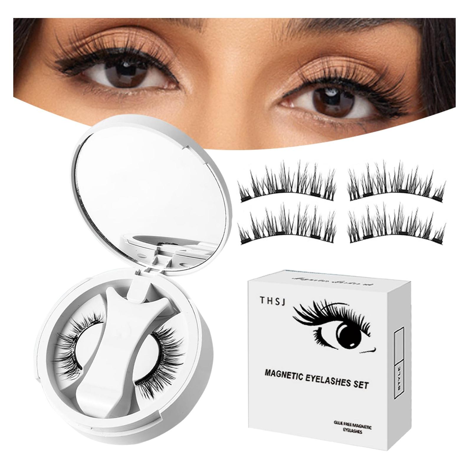 Kit de Pestañas Magnéticas 3D HANWUDI - Sin Pegamento, Naturales