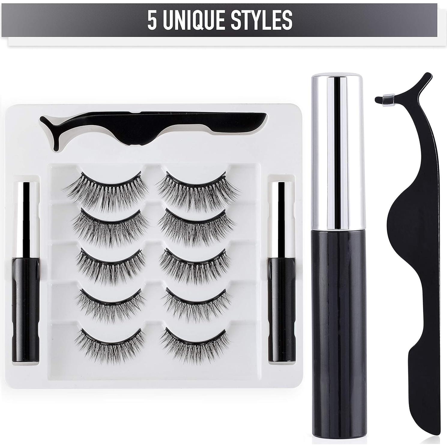 Pestañas Postizas Magnéticas Genérico - Kit 5 Pares Reutilizables