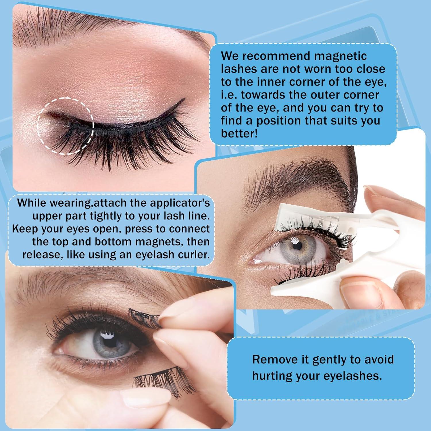 Kit de Pestañas Magnéticas KevKev - 2 Pares Reutilizables