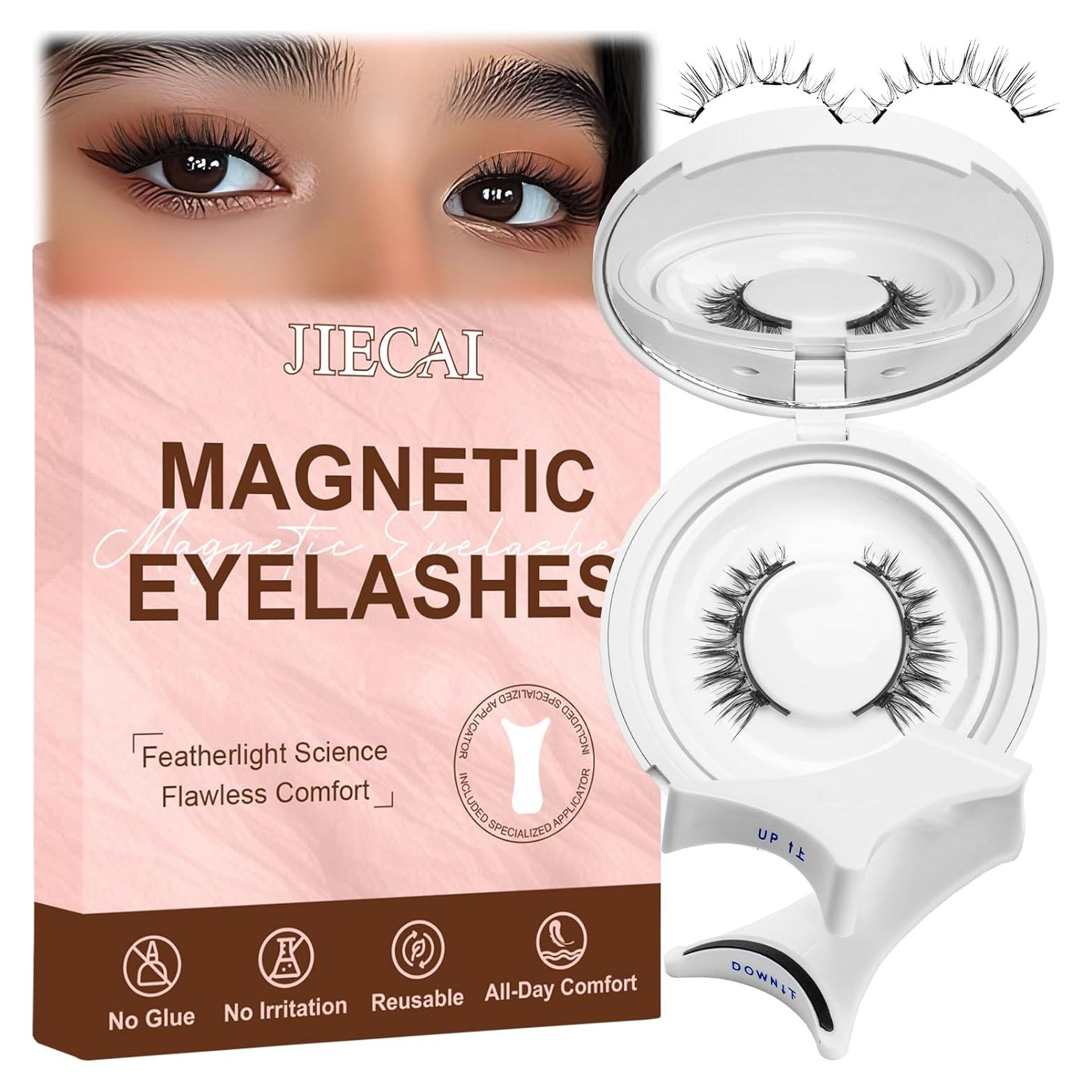 Pestañas Magnéticas Reutilizables JIECAI con Aplicador 10x8cm