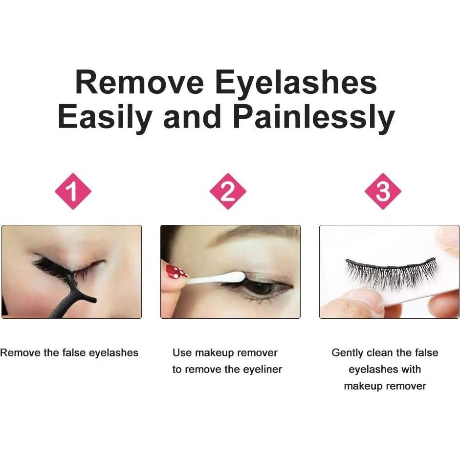 Kit de Pestañas Magnéticas AOMIG con Delineador Impermeable