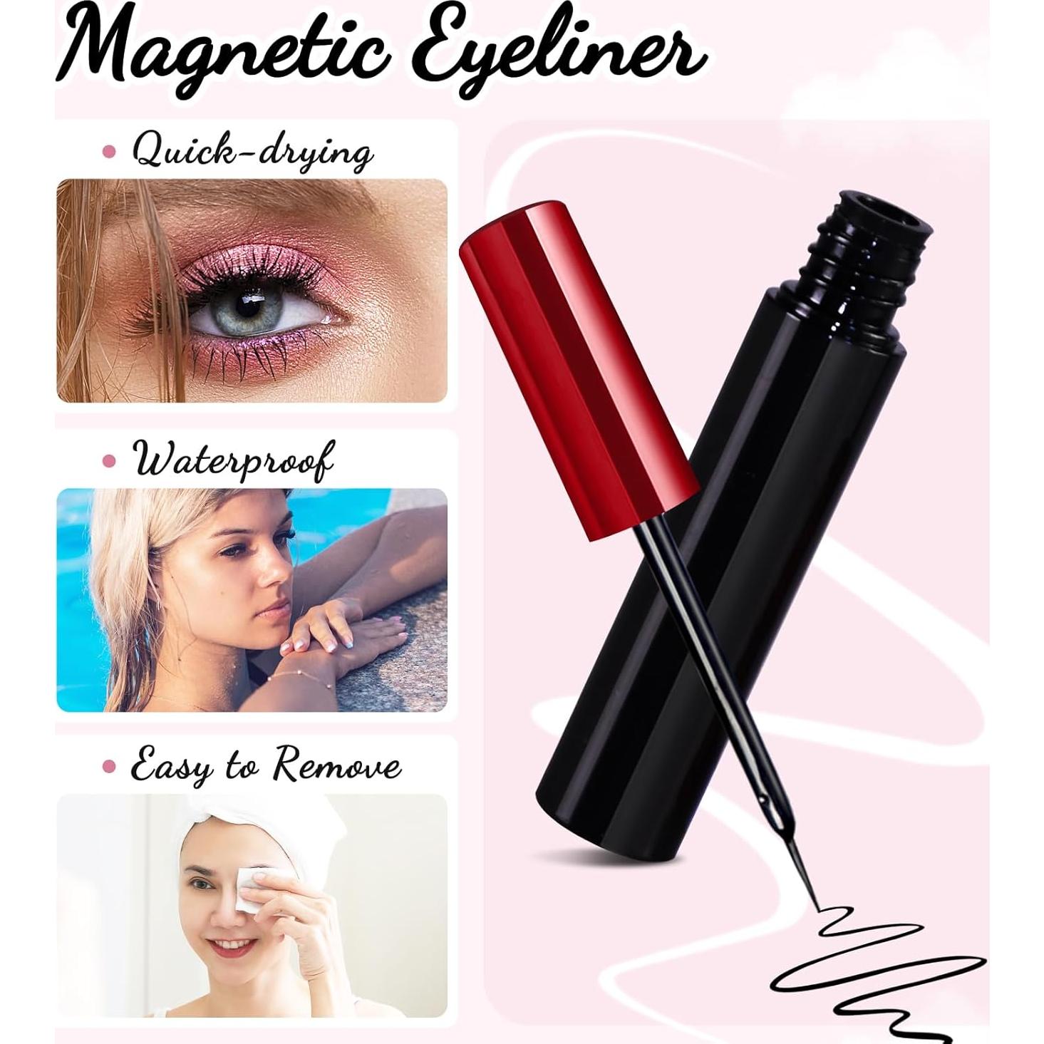 Kit de Pestañas Magnéticas Reutilizables Awmyis - 10 Pares 3D