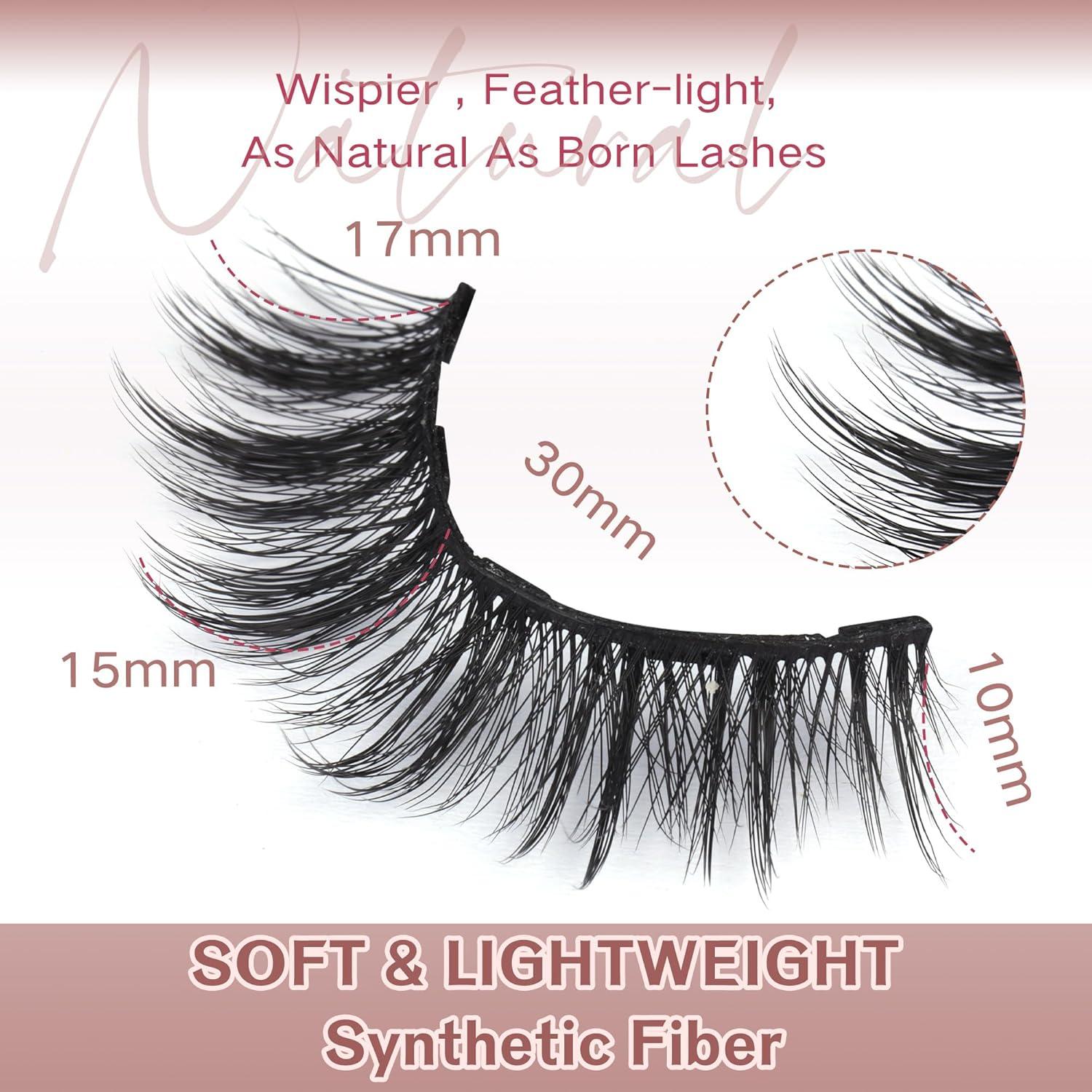 Kit de Pestañas Magnéticas Newcally con Delineador - 5 Pares