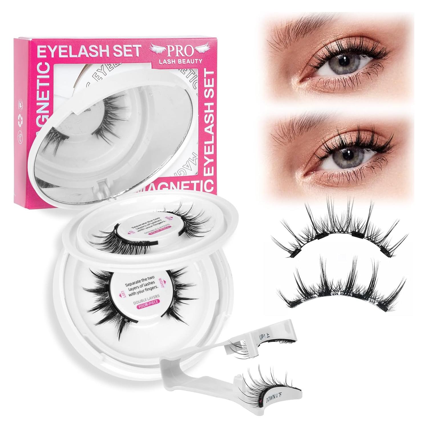 Pestañas Magnéticas Reutilizables Merry+Pure 2 Pares 4 Imán