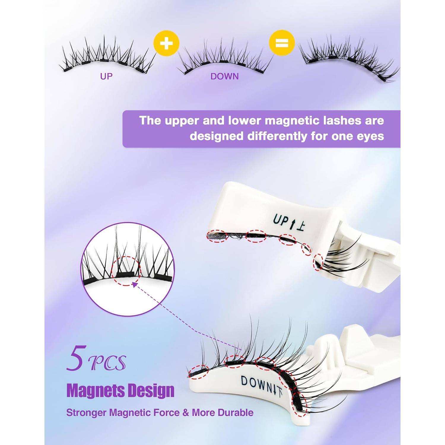 Pestañas Magnéticas LZM Look Natural 2 Pares Reutilizables