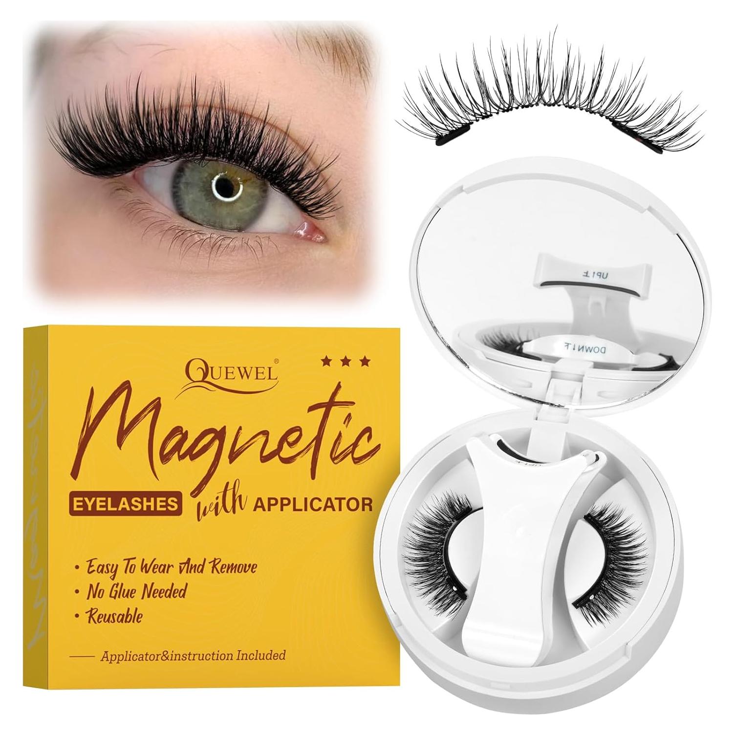 Pestañas Magnéticas QUEWEL con Aplicador Reutilizable 8.2x8cm