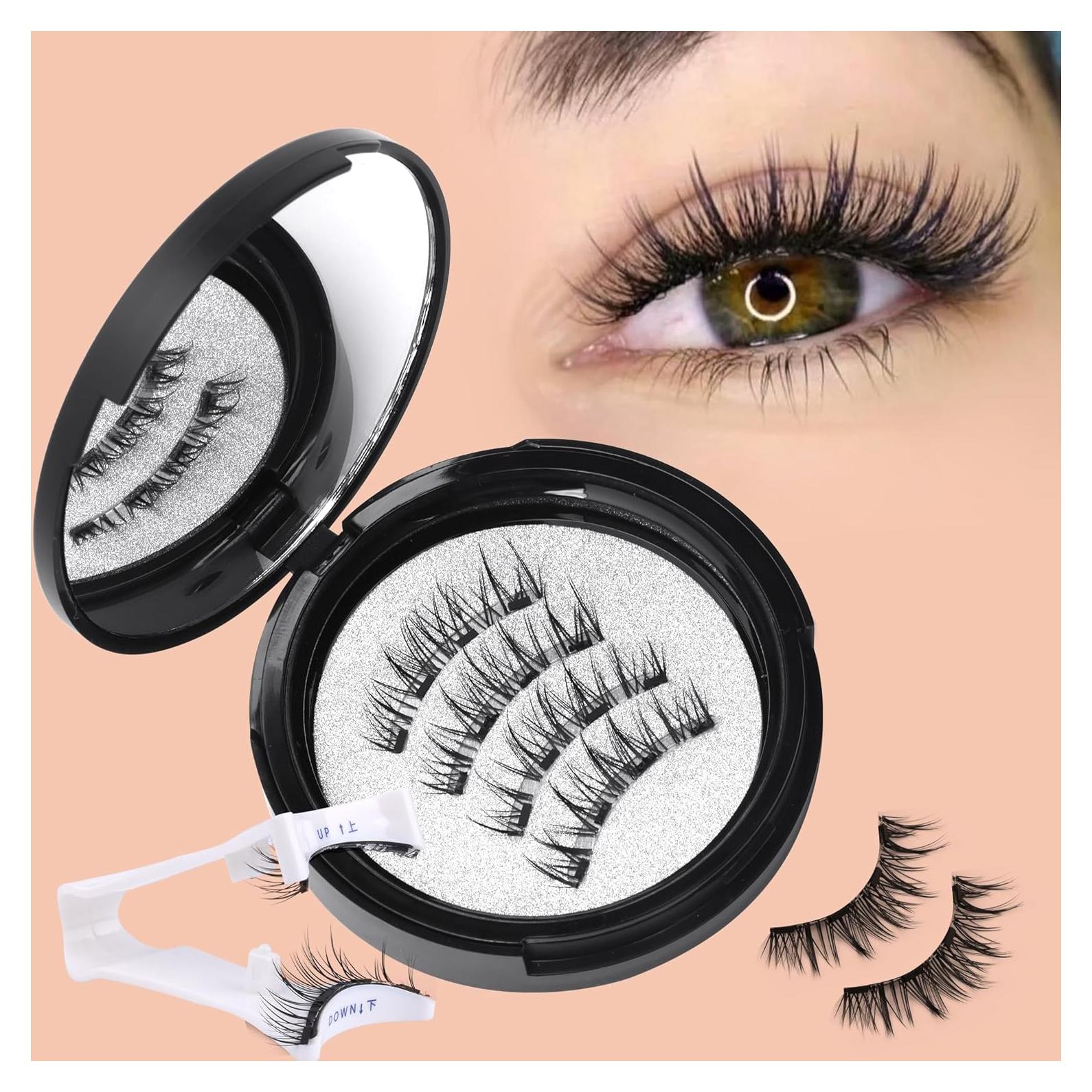 Pestañas Magnéticas Wiwoseo Naturales Reutilizables con Aplicador