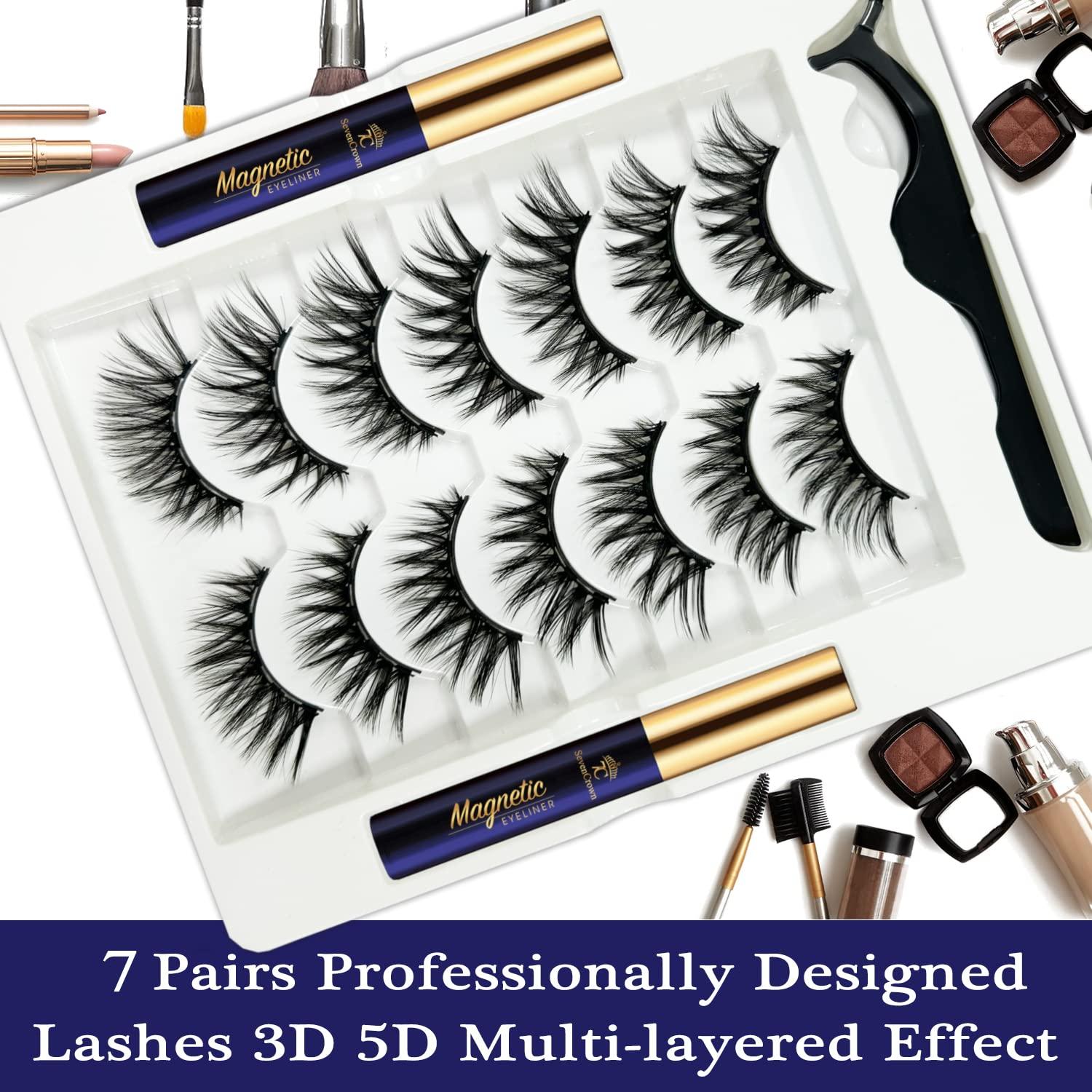 Kit de Pestañas Magnéticas 7C SevenCrown Ojo de Gato 7 Pares