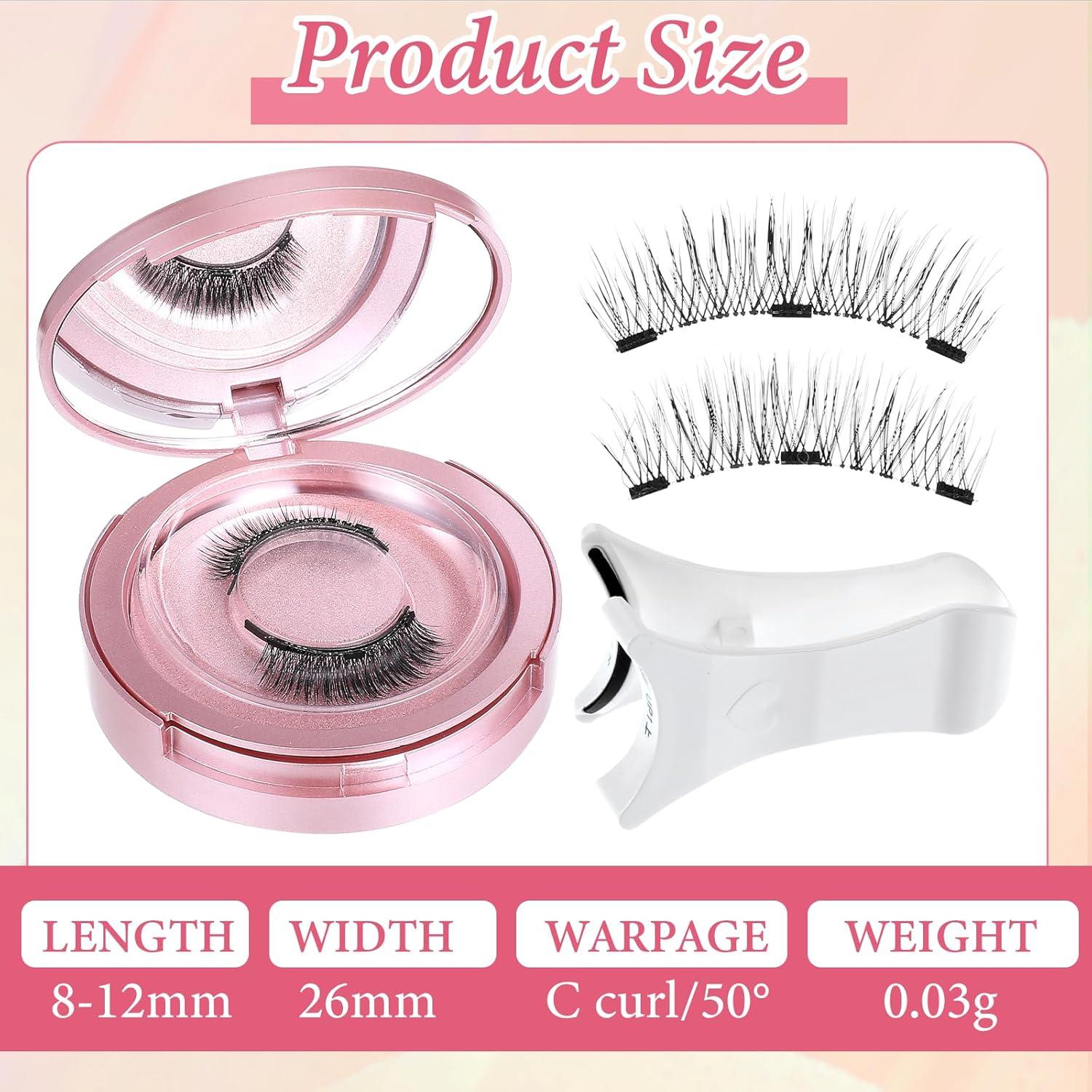 Kit de Pestañas Magnéticas Qianyu 2 Pares Reutilizables con Aplicador